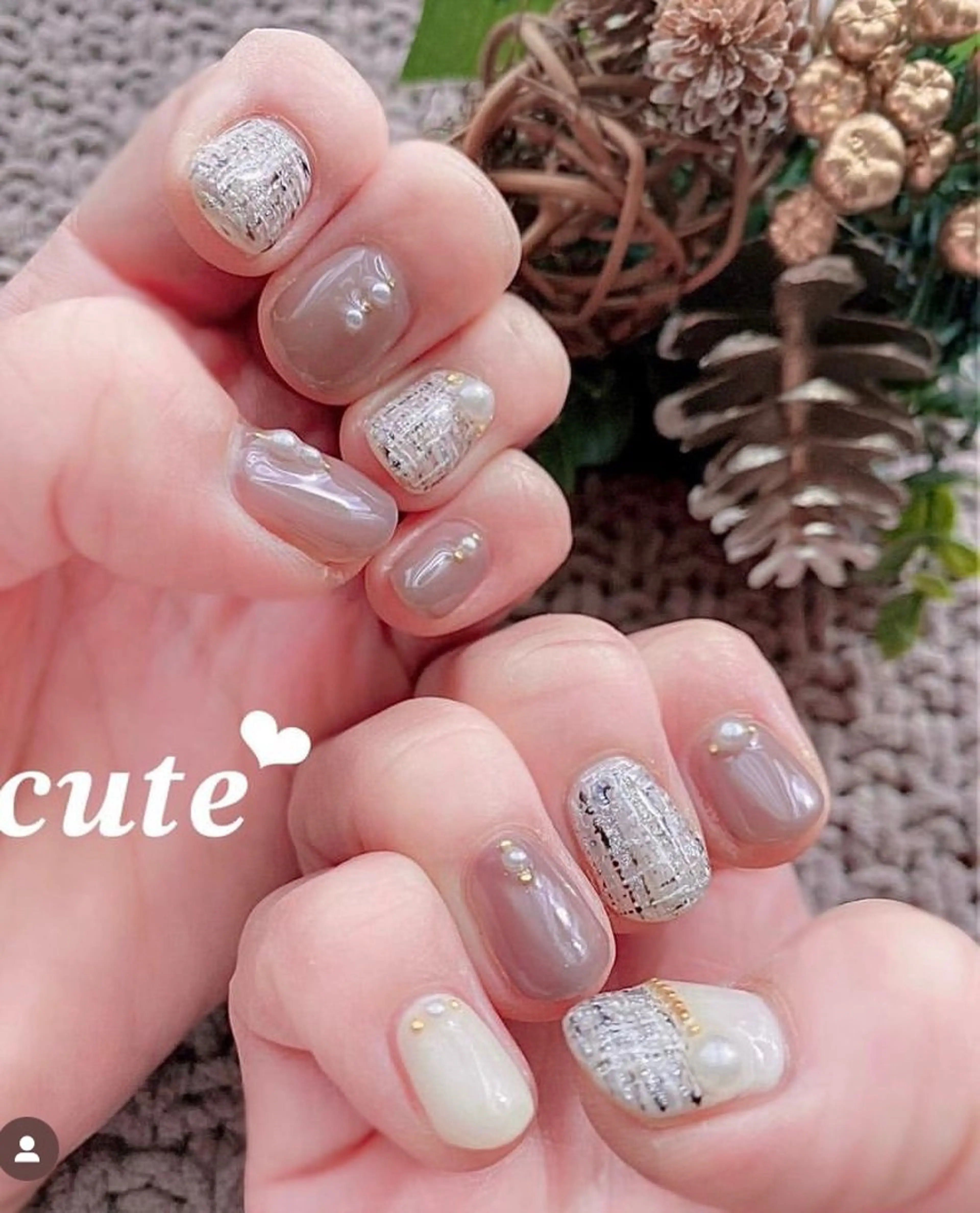 ネイル ツイードネイル 北川 恭子のネイルデザイン