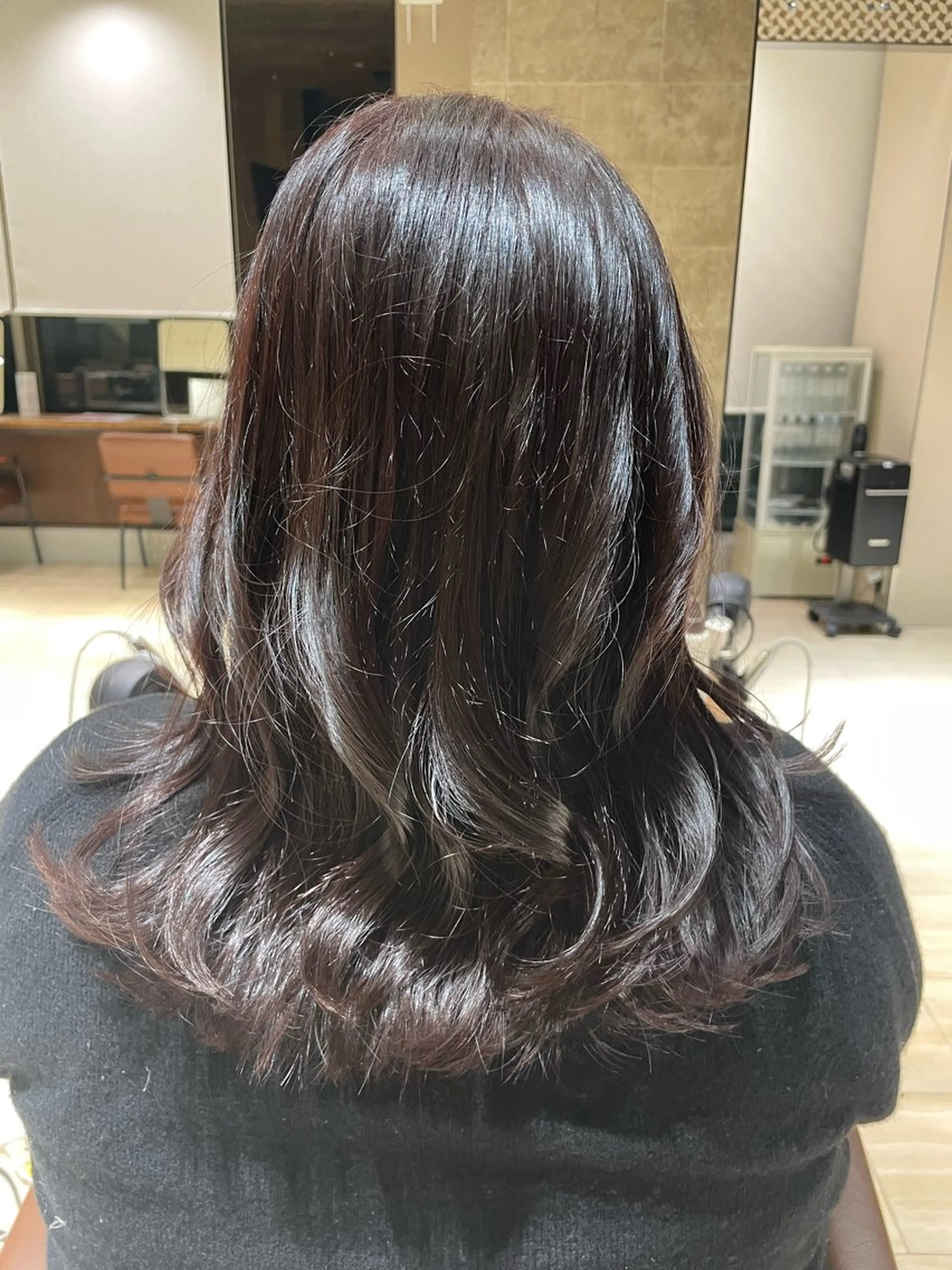 セミロング ヘアカラー 艶カラー/アレンジ/ はまぐちうみのヘアスタイル