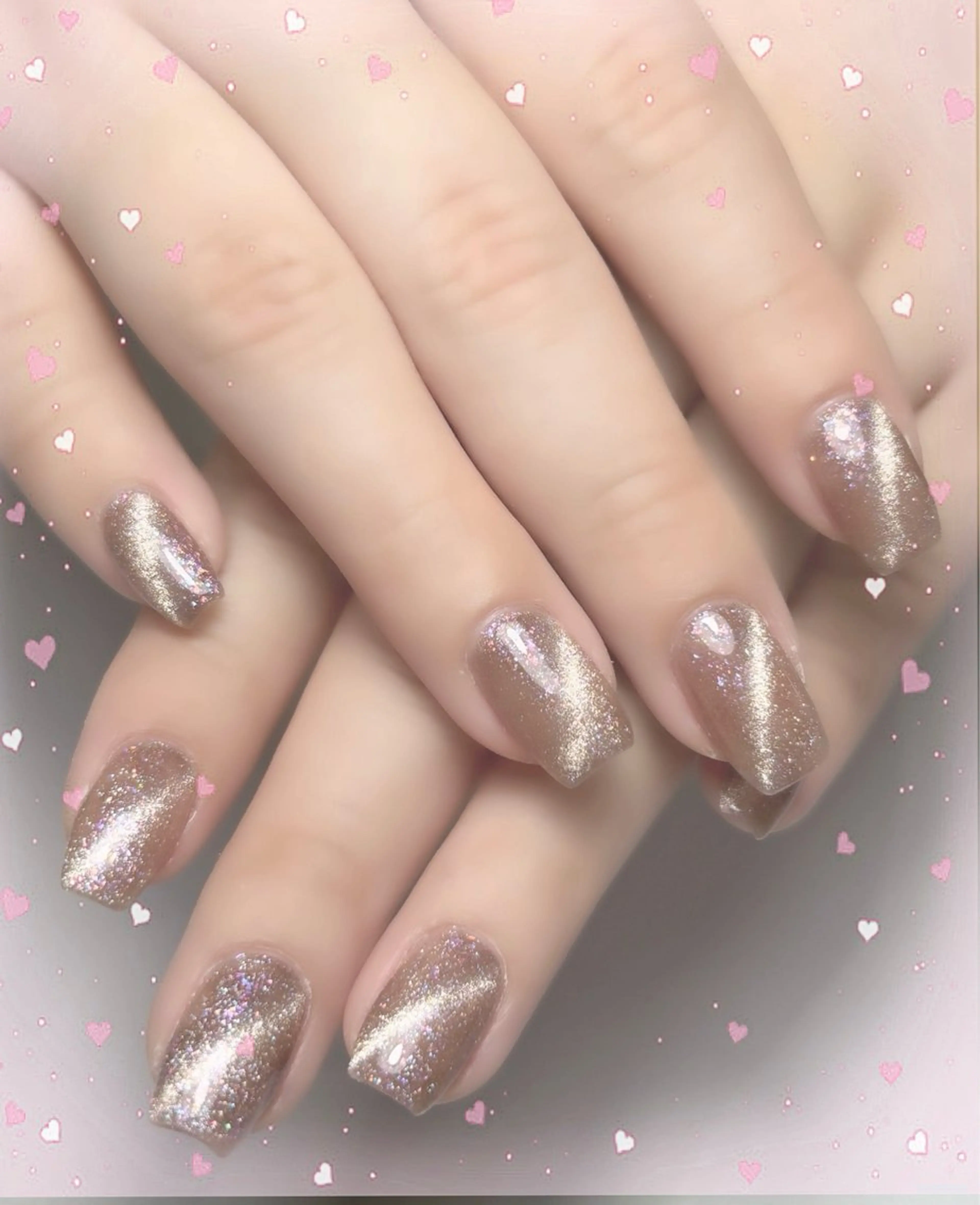 ネイル キラキラネイル マグネットネイル エルバイノリコ 岩下パラジェル取扱店のネイルデザイン