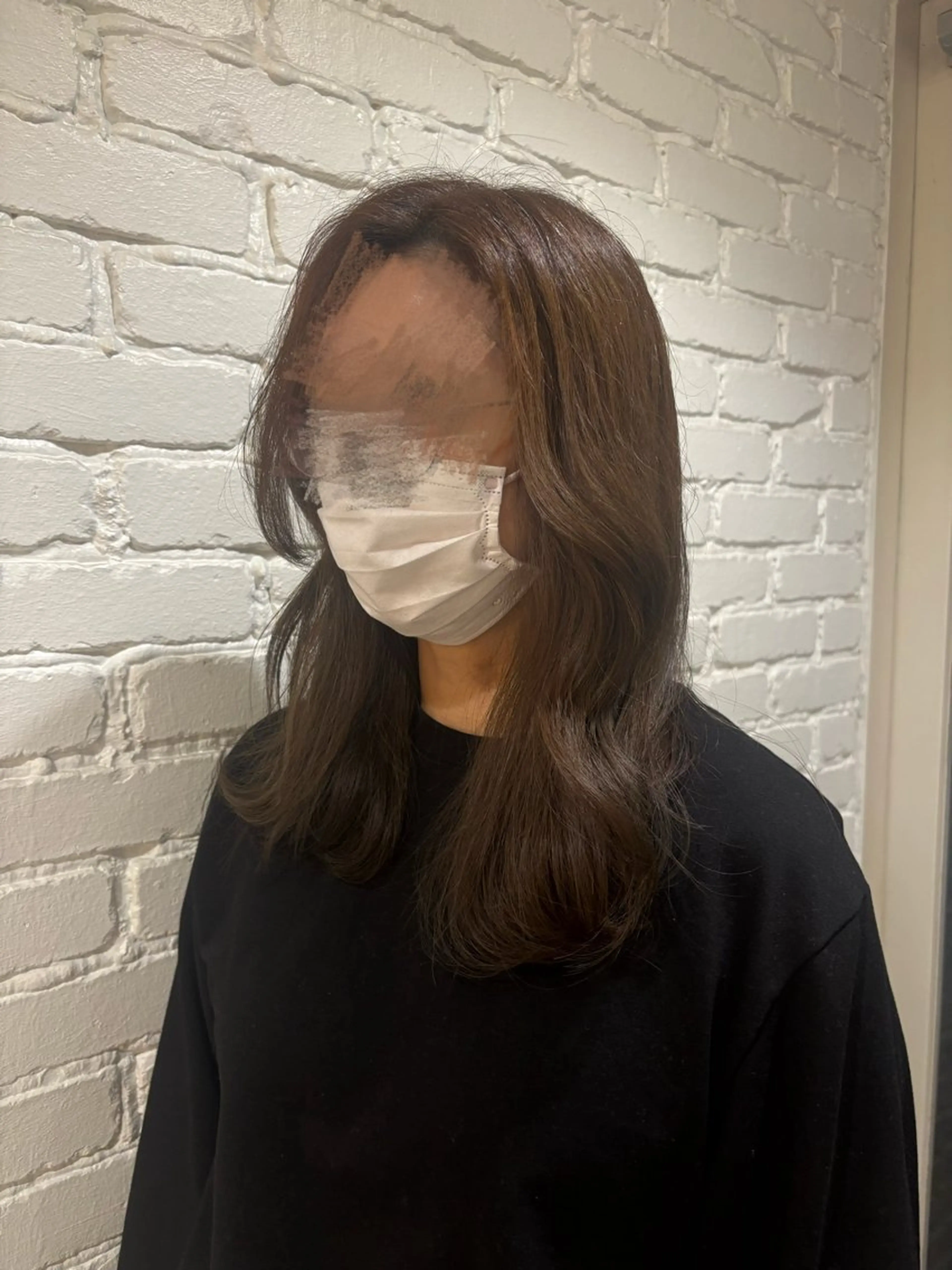 ロング カラー 顔まわりレイヤー 顔周りカット レイヤーカット り んのヘアスタイル