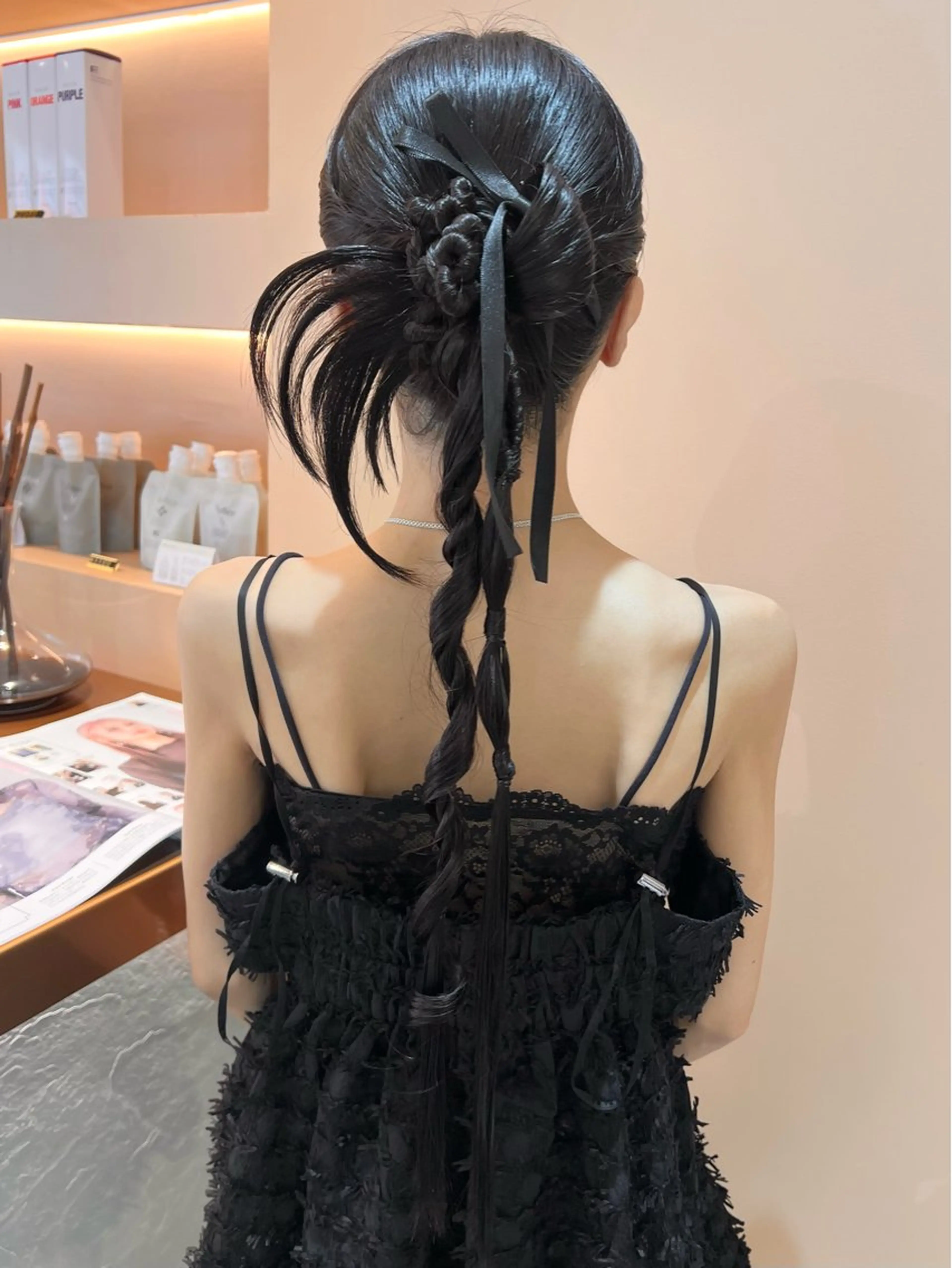 ロング カラー ヘアアレンジ ヘアセット ✨カチモリ✨レイヤー 韓国ヘア🇰🇷ゆいのヘアスタイル