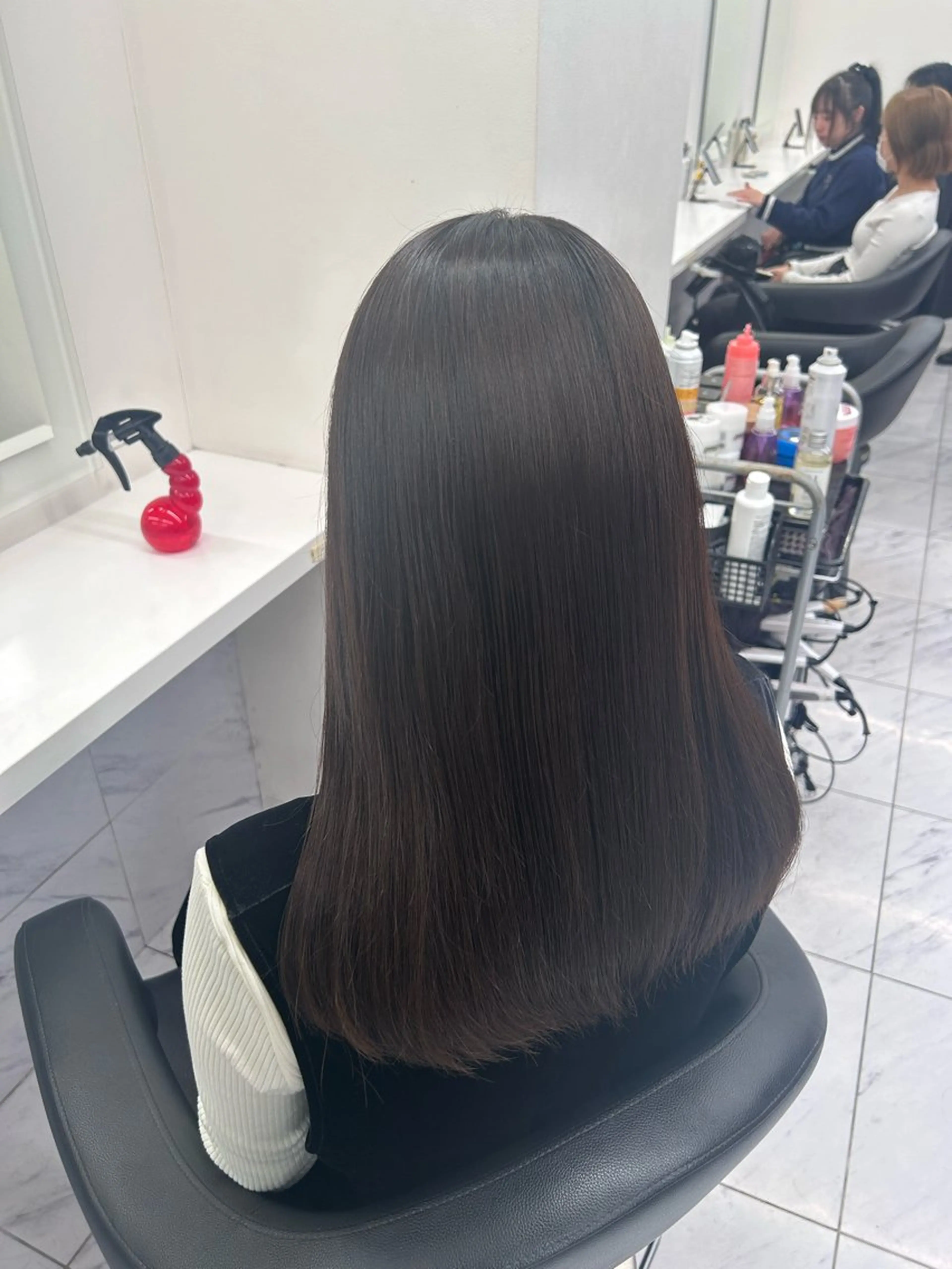 ロング カラー パーマ ヘアアレンジ メンズ キッズ ブリーチなしカラー/ ブラウン/レイヤーのヘアスタイル