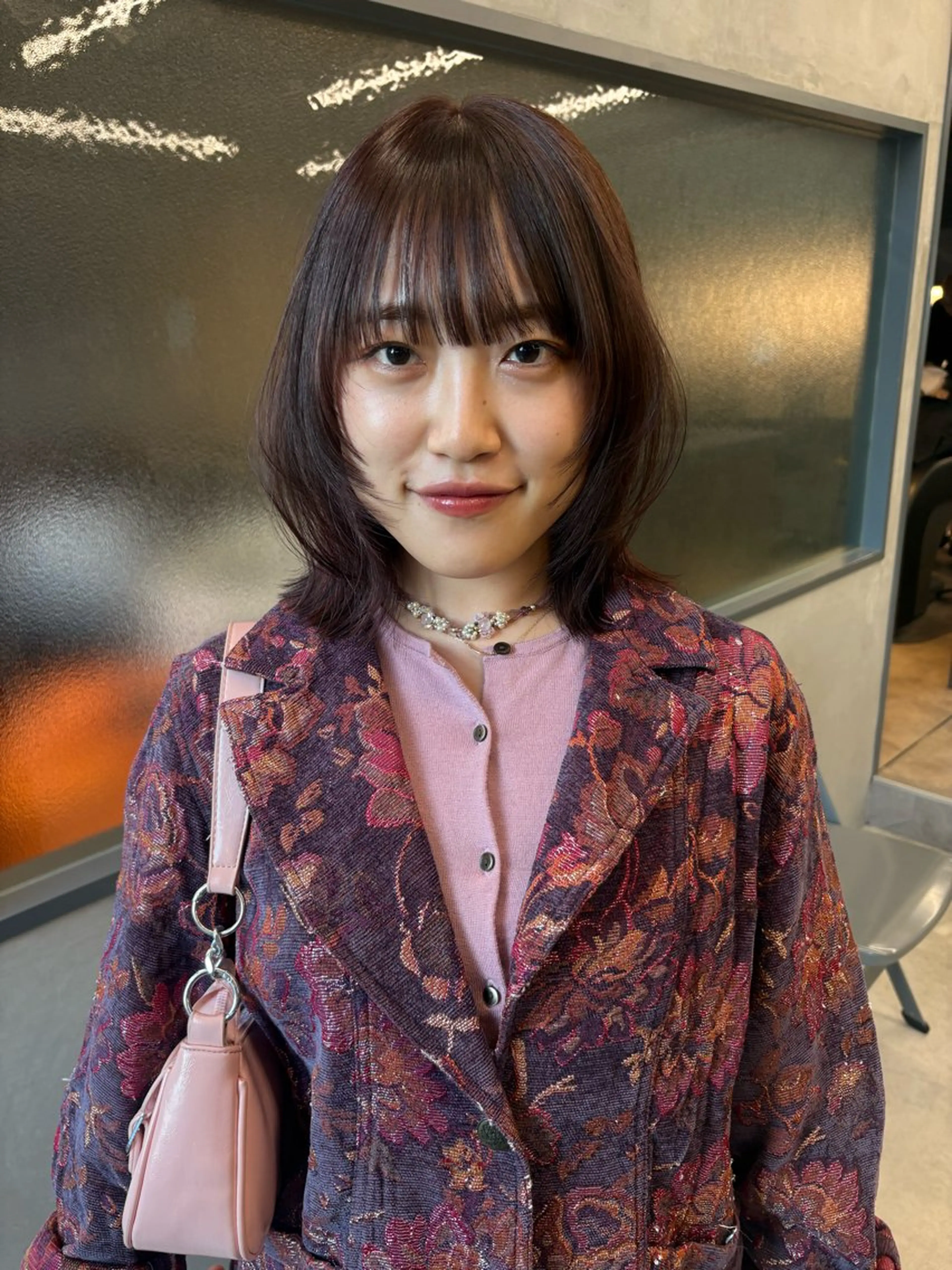 ミディアム カラー カット ヘアカラー レイヤー/柔色 カラー/SAkiのヘアスタイル