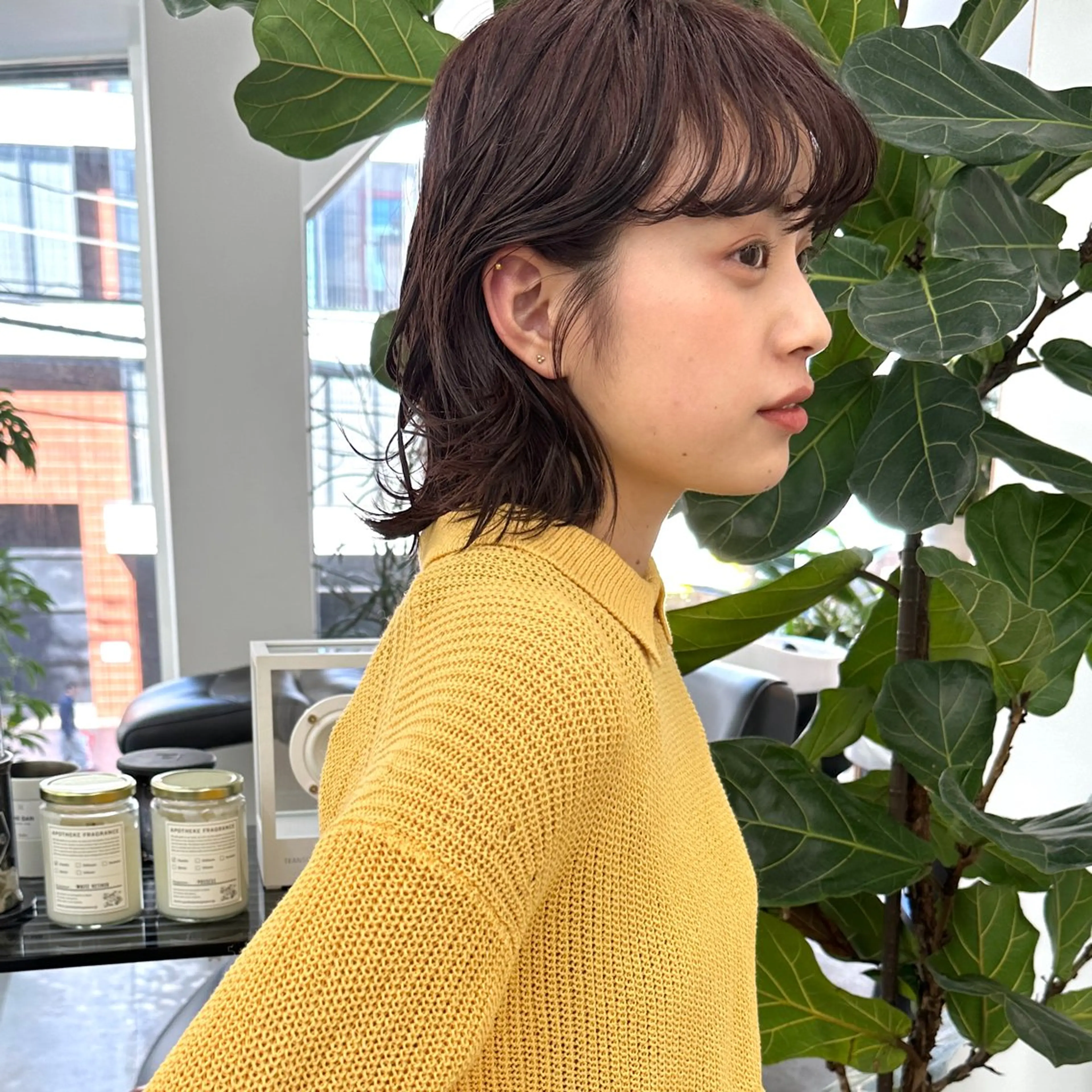 ミディアム カラー パーマ ミディアムパーマ ボブ ニュアンスパーマ カット ヘアカラー トリートメント ボブ/レイヤー/ケア パーマ/リュウタのヘアスタイル