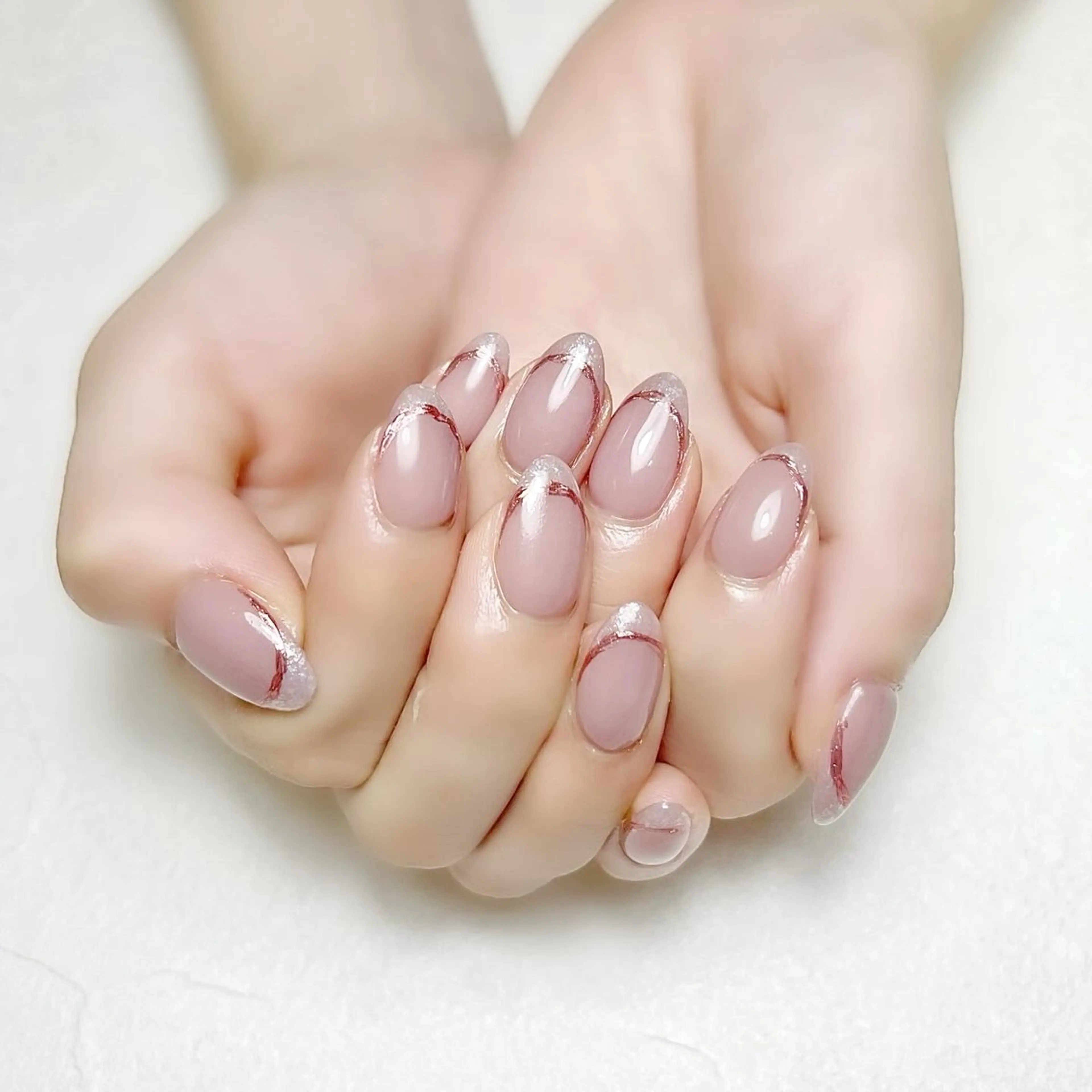 ネイル フレンチネイル ミラーネイル オフィスネイル rouse nail RISATOのネイルデザイン