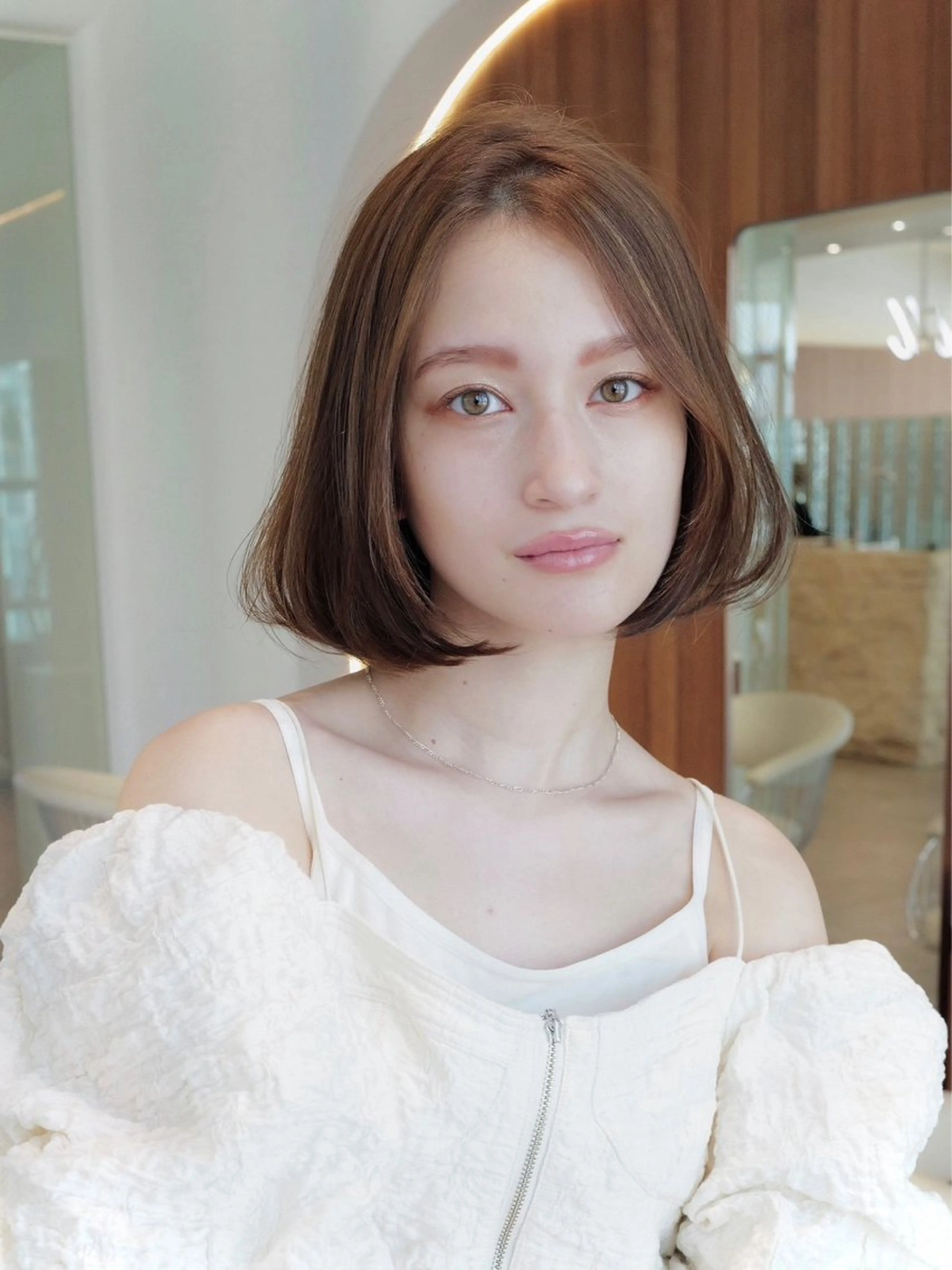 ミディアム カラー カット ヘアカラー トリートメント 渋谷/レイヤーボブ・ 韓国ボブ特化/楓のヘアスタイル