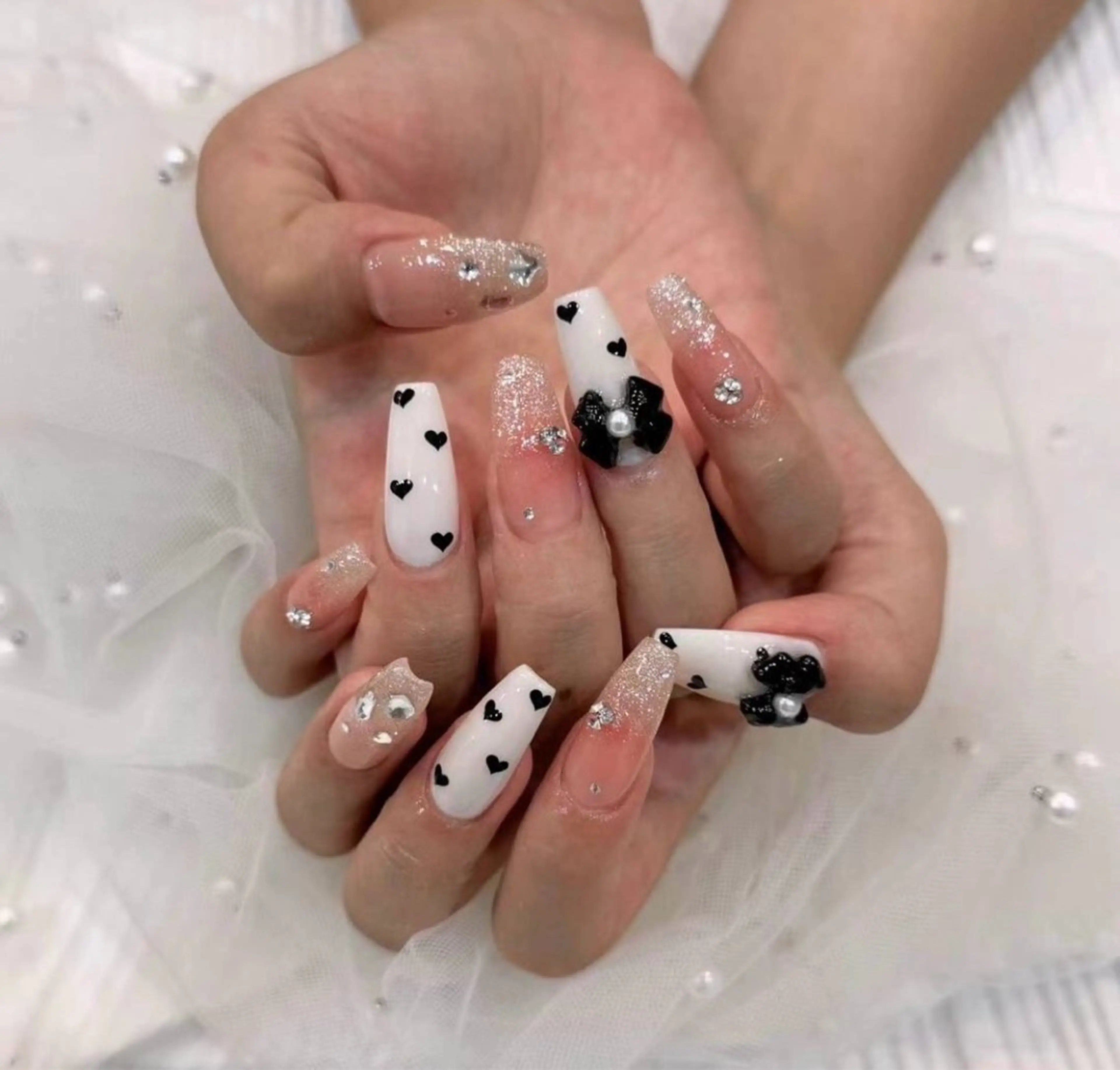 ネイル アートネイル フットネイル ジェルネイル ハート マグネットネイル Babarla Nailのネイルデザイン