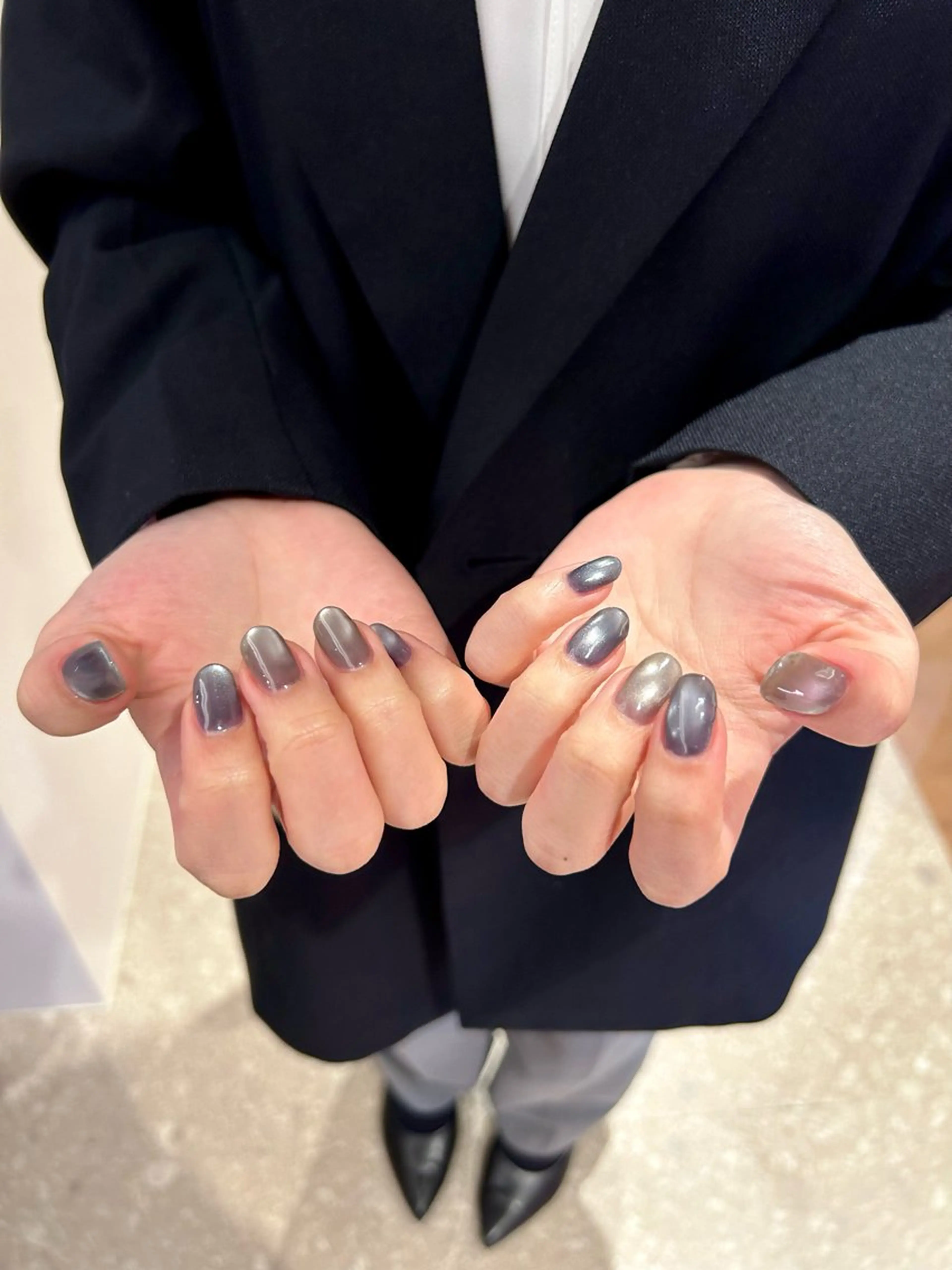 メンズ ネイル ブルー ハンドネイル Lueur 恵比寿 HARUKAのネイルデザイン