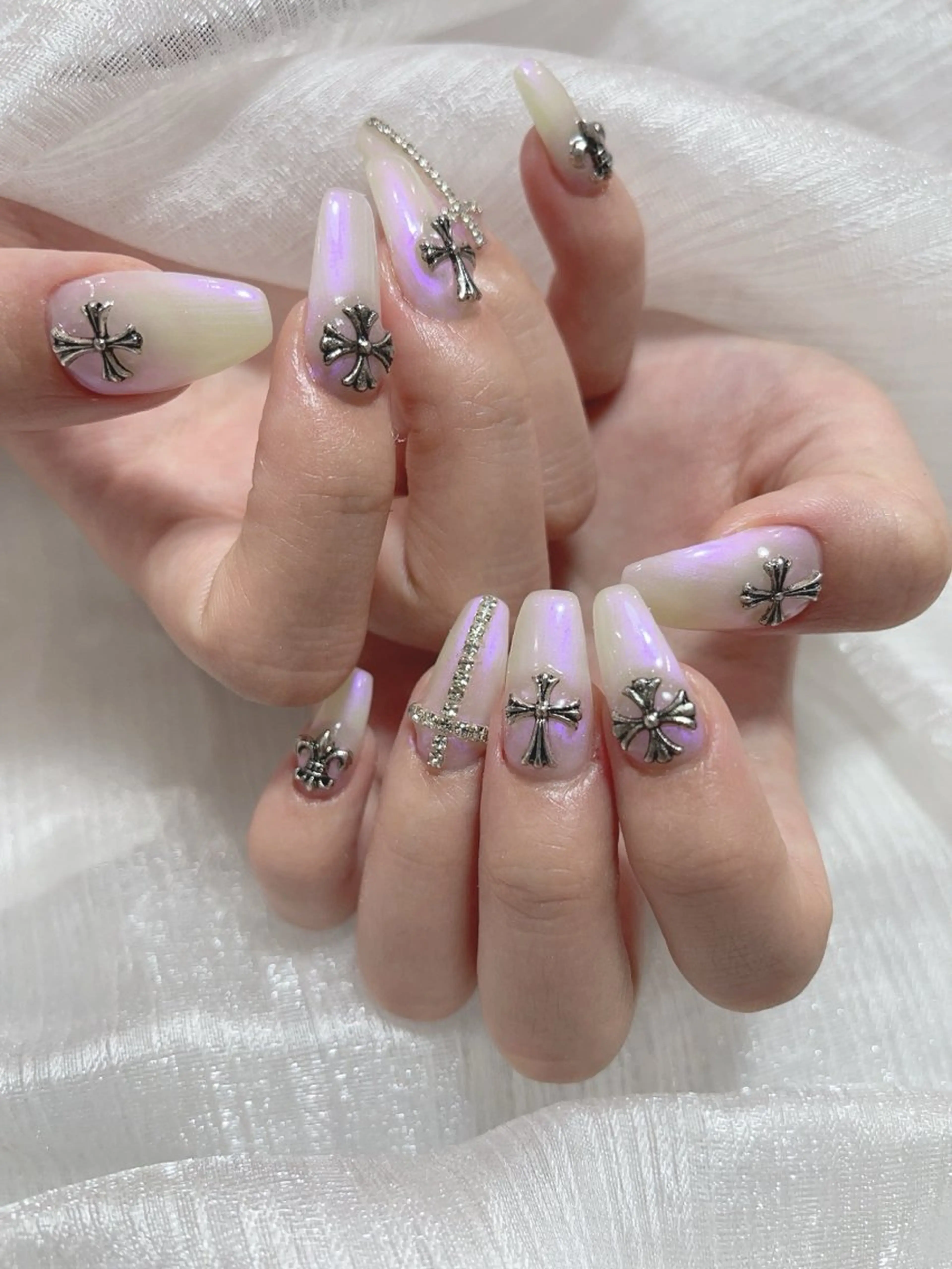 ネイル アートネイル フラッシュネイル フレンチネイル ガラスフレンチ グラデーション M2beauty Renaのネイルデザイン