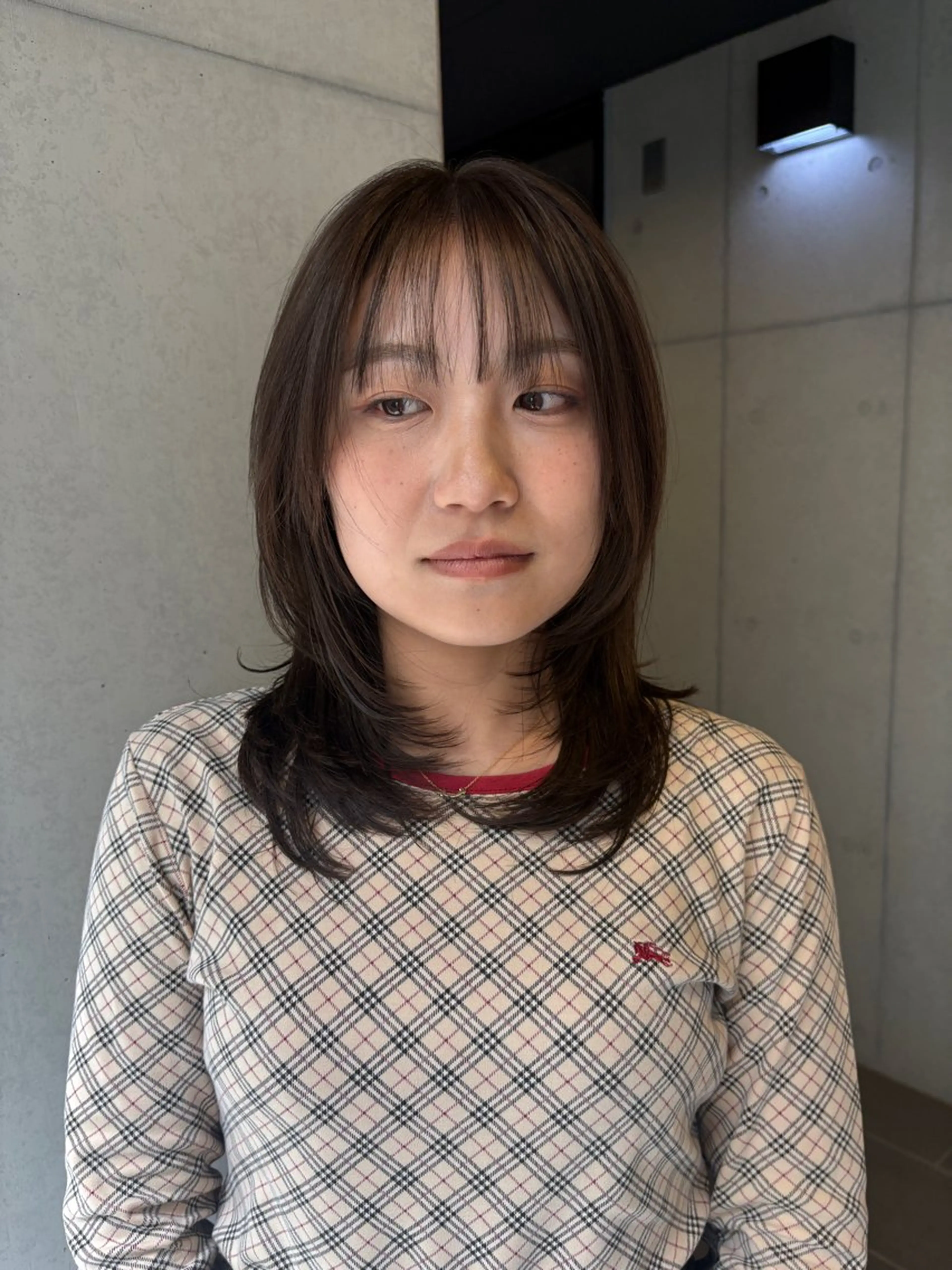 ミディアム カラー カット ヘアカラー トリートメント 韓国ヘア/wカラー レイヤー/RIN🎀のヘアスタイル