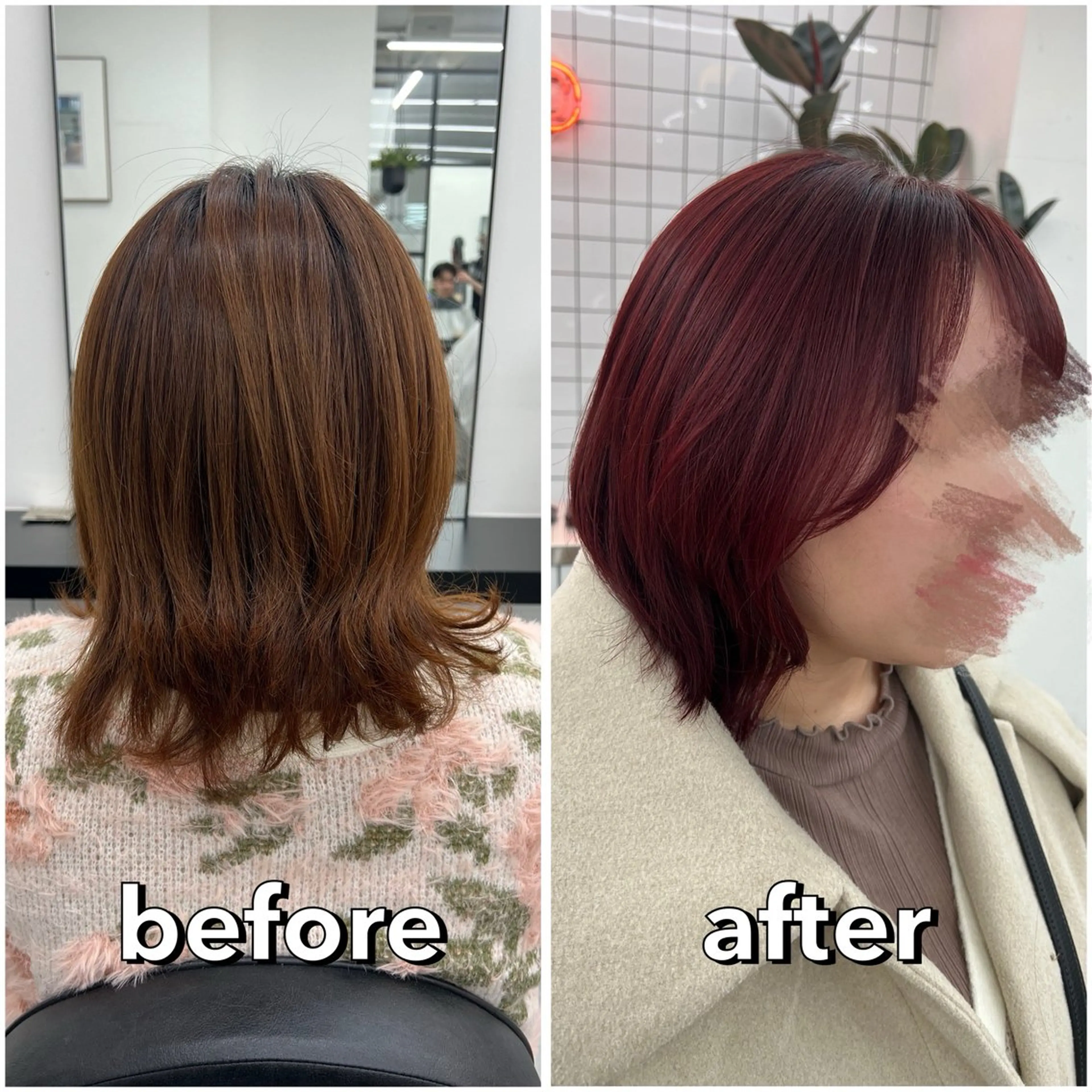ミディアム カラー ベージュカラー ブリーチ ボルドーカラー ブラウンカラー ブリーチなしカラー カット ヘアカラー 🌷︎あすか🌷 JILLSTUDIOのヘアスタイル