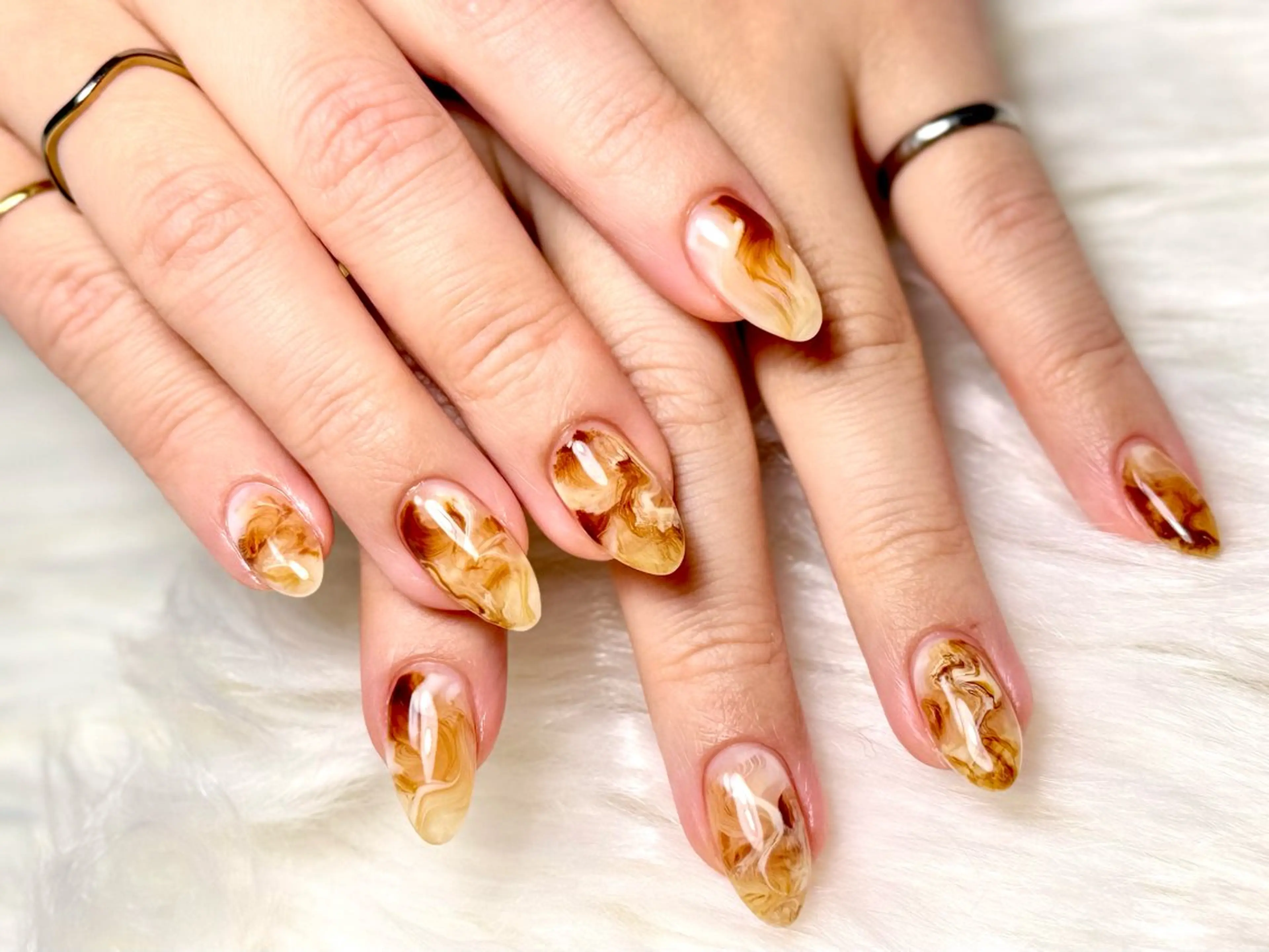 ネイル クリアネイル 大理石ネイル(マーブル) ニュアンスネイル MILImili nailのネイルデザイン