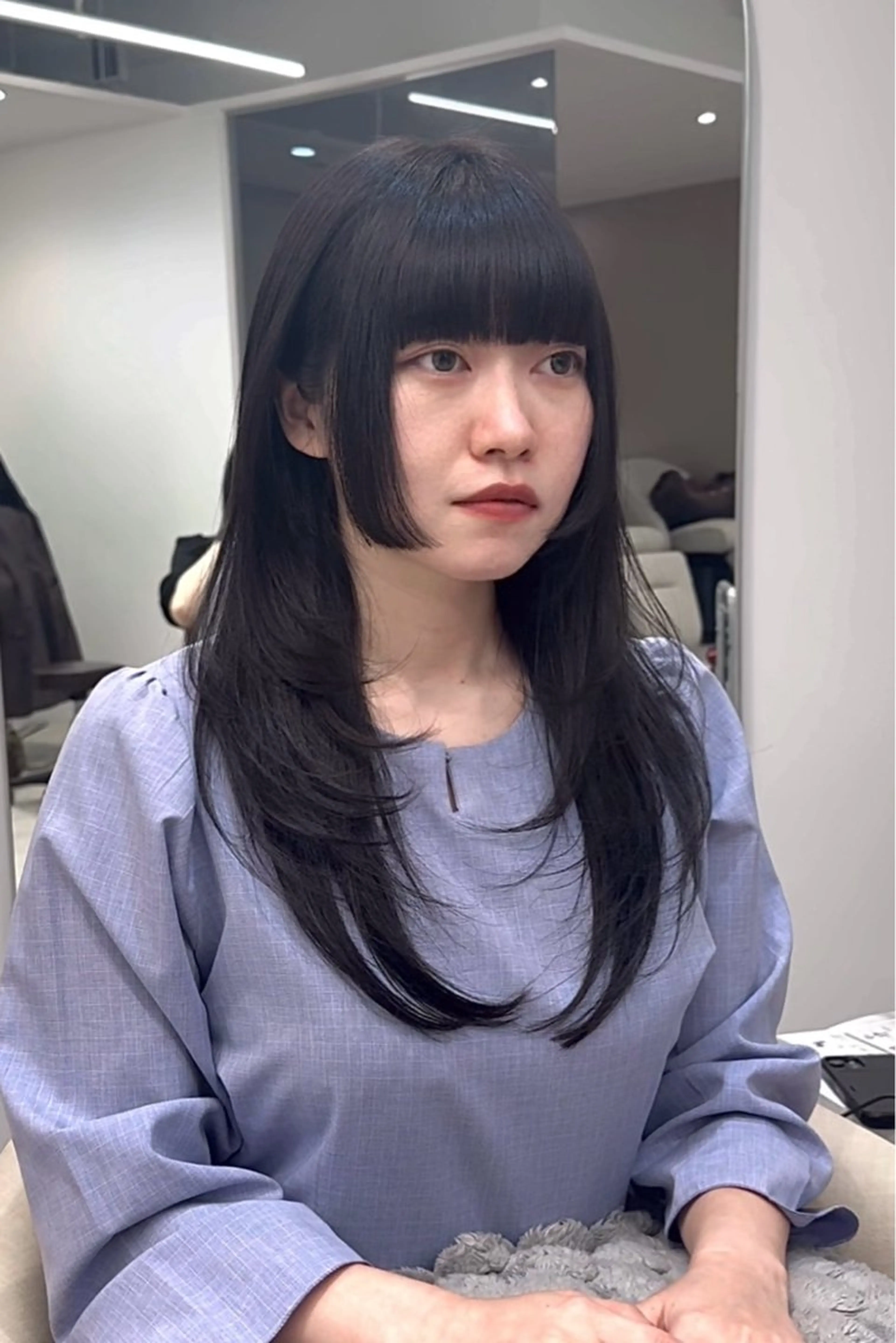 ロング カラー パーマ ヘアアレンジ カット ヘアカラー トリートメント ヘアセット パク・ボミン小野リエ 韓国ハーフ🦊のヘアスタイル