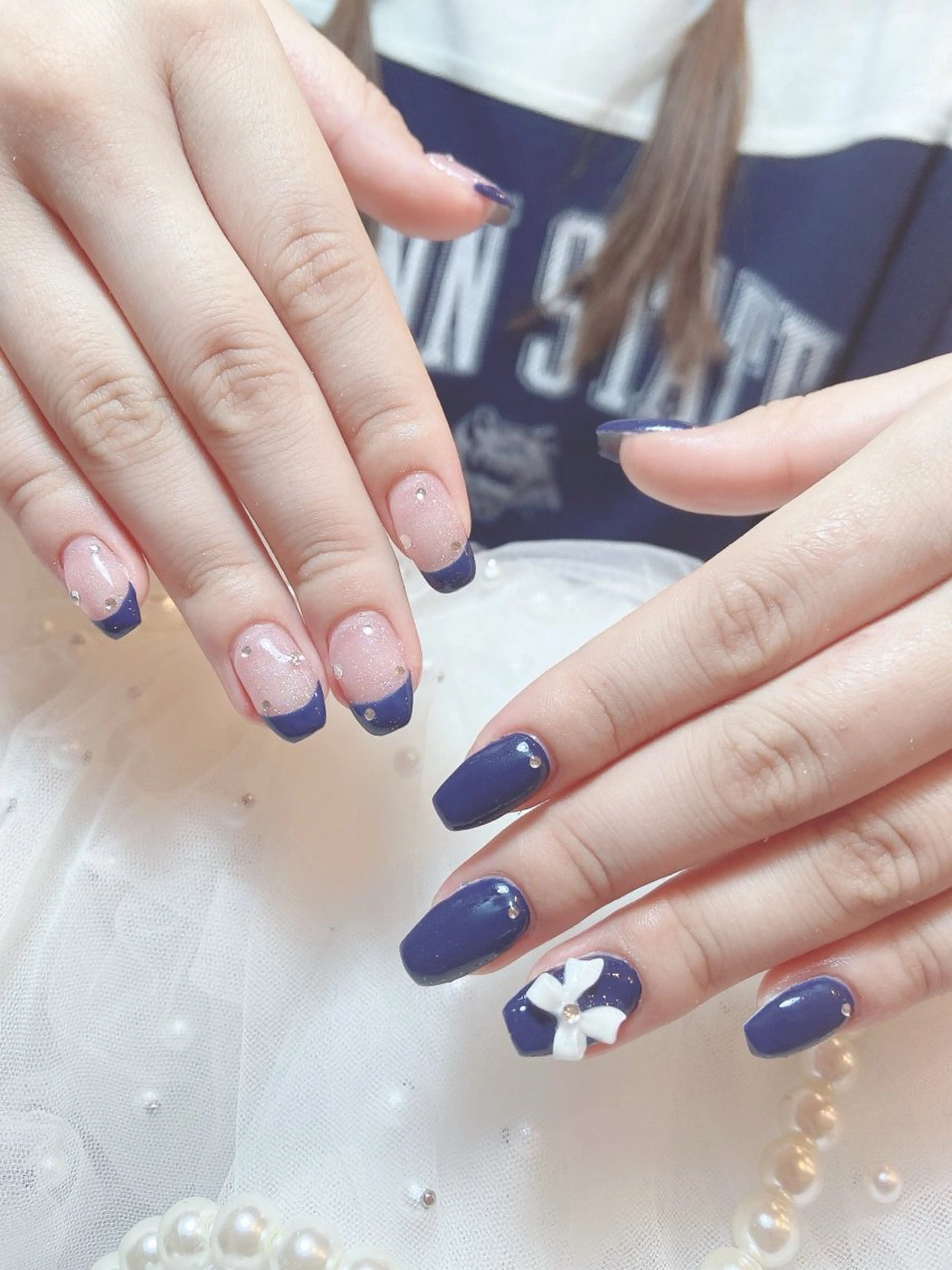 ベース色付フレンチ☆ご新規オフ無料の写真