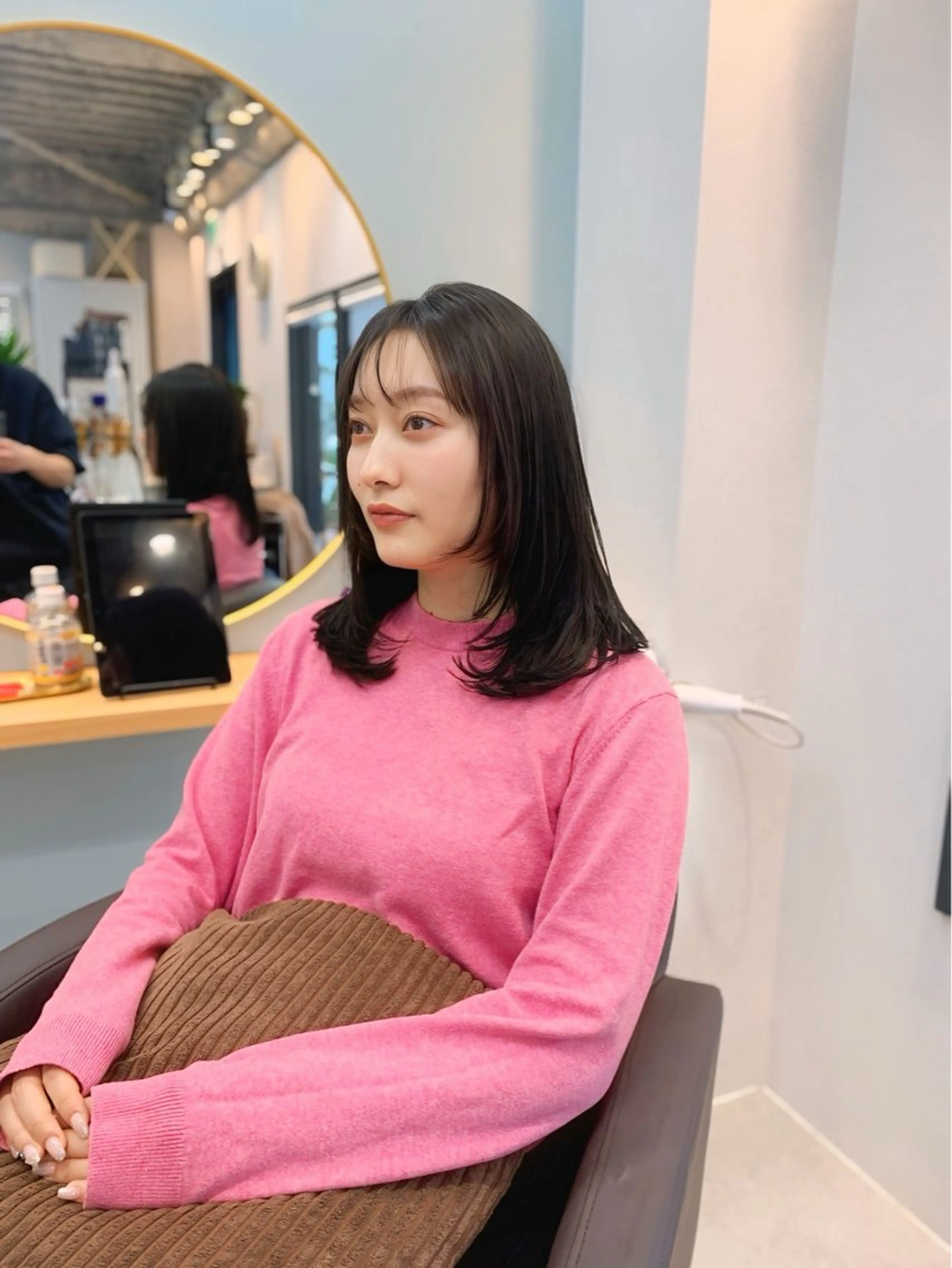 ミディアム カラー カット トリートメント 前田 健太のヘアスタイル