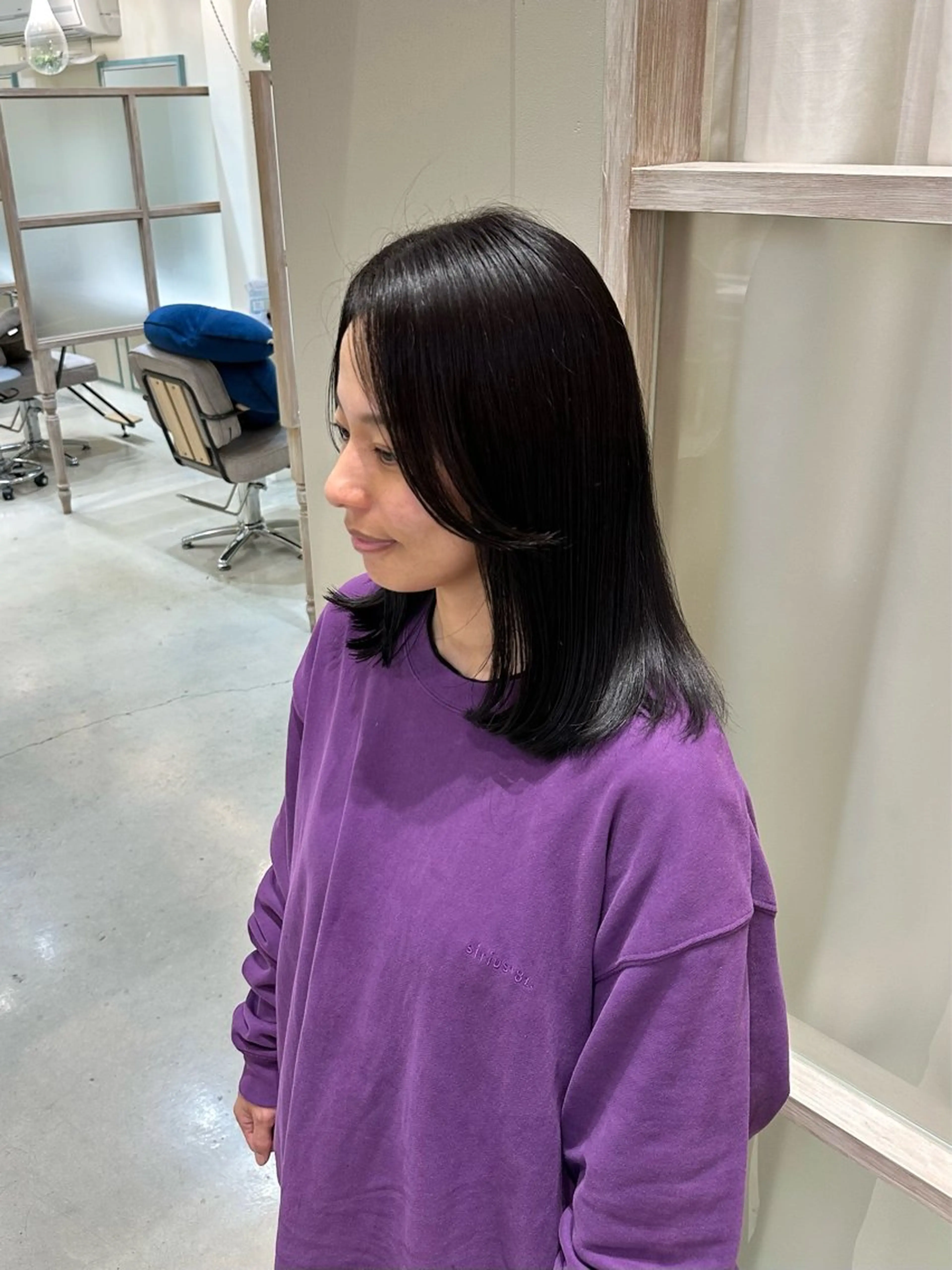 セミロング カラー 顔周りカット N,SOL / 岩上 新大のヘアスタイル