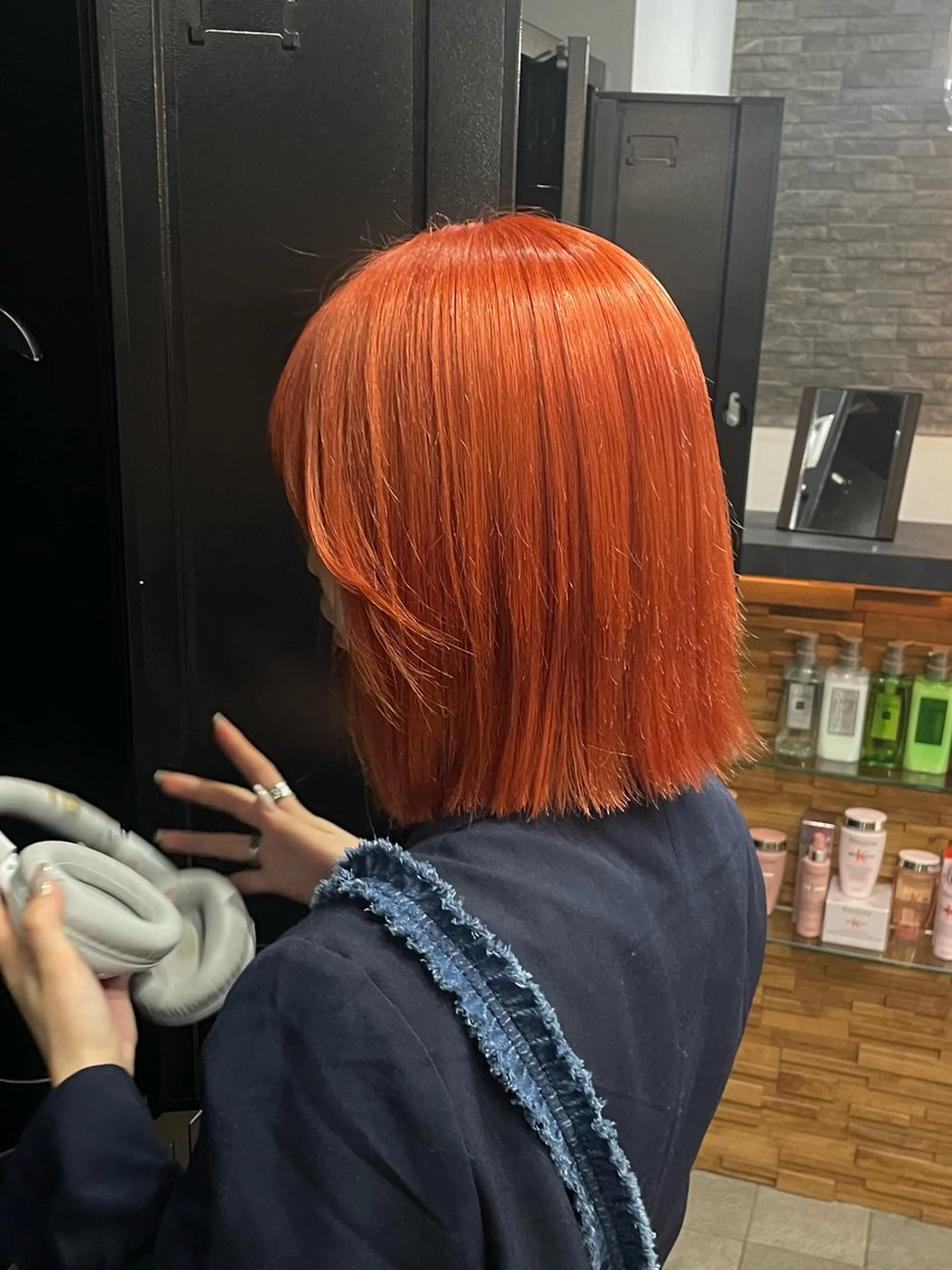 ショート カラー オレンジ カット ヘアカラー ハイトーン/エクステ 横浜/RIEのヘアスタイル