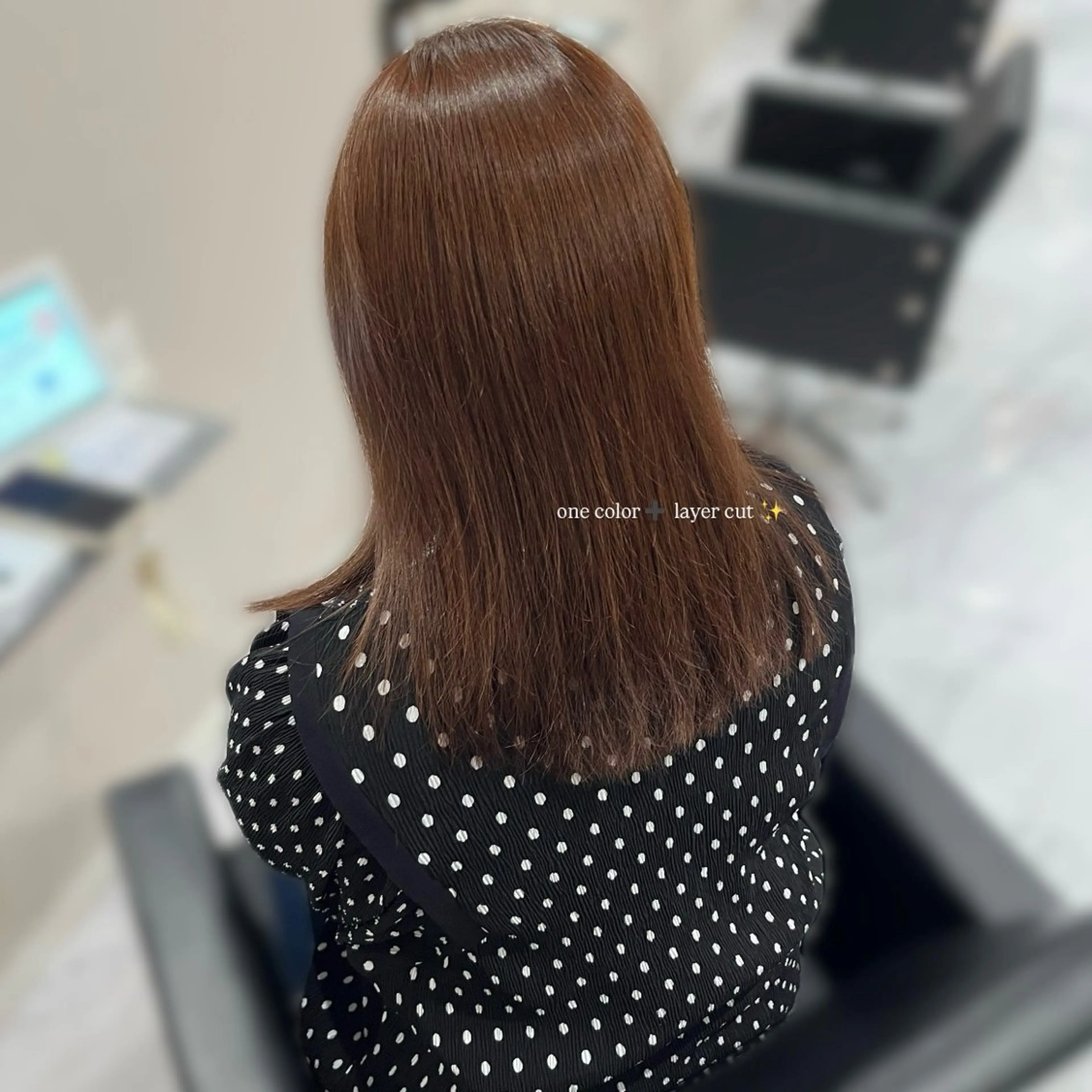 【 営業後 】 ワンカラー🫐♡➕カット✂️➕さらさらトリートメント🧴✨✨の写真