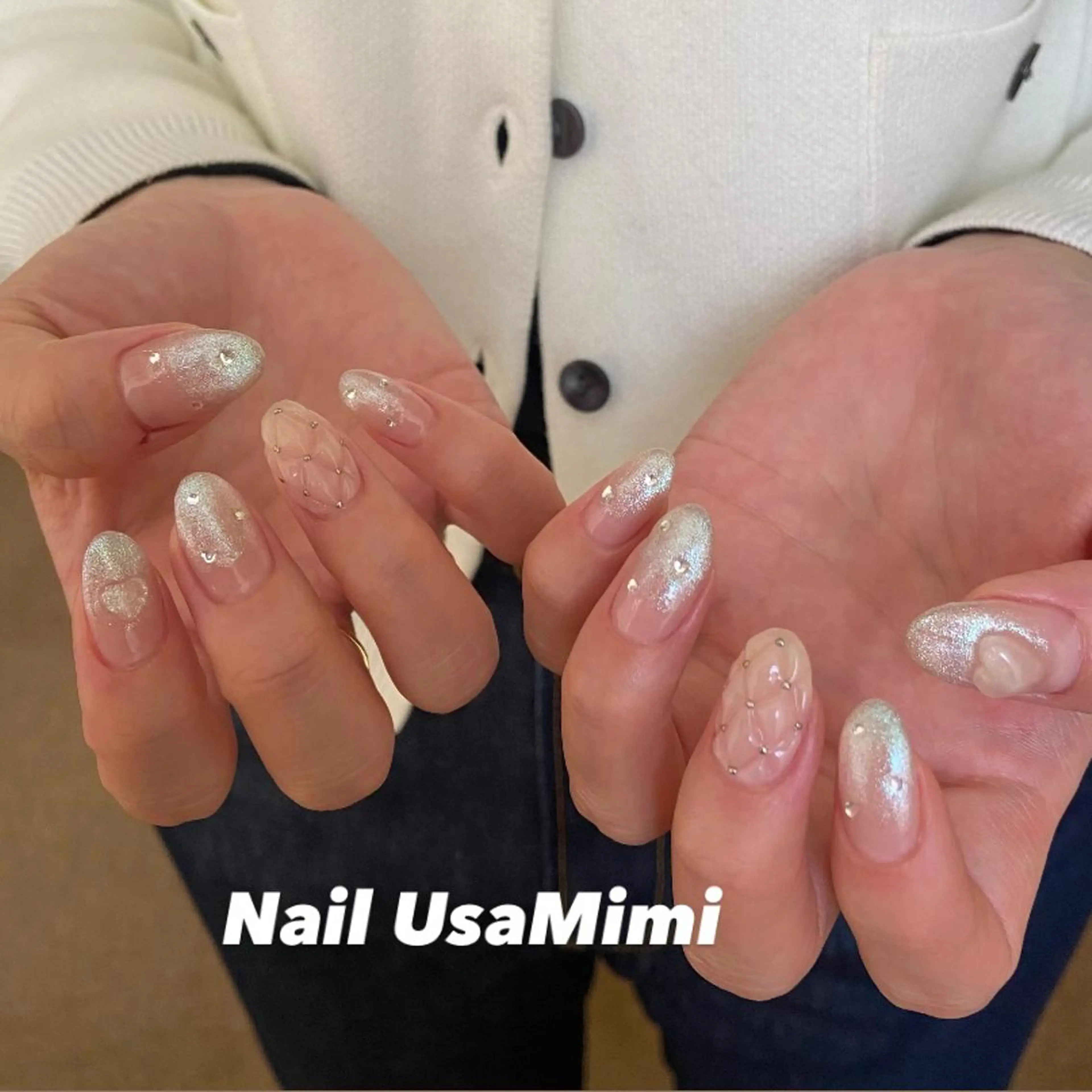 ネイル フットネイル ジェルネイル マグネットネイル 持ち込み ニュアンスネイル 本町ネイルNail UsaMimiのネイルデザイン
