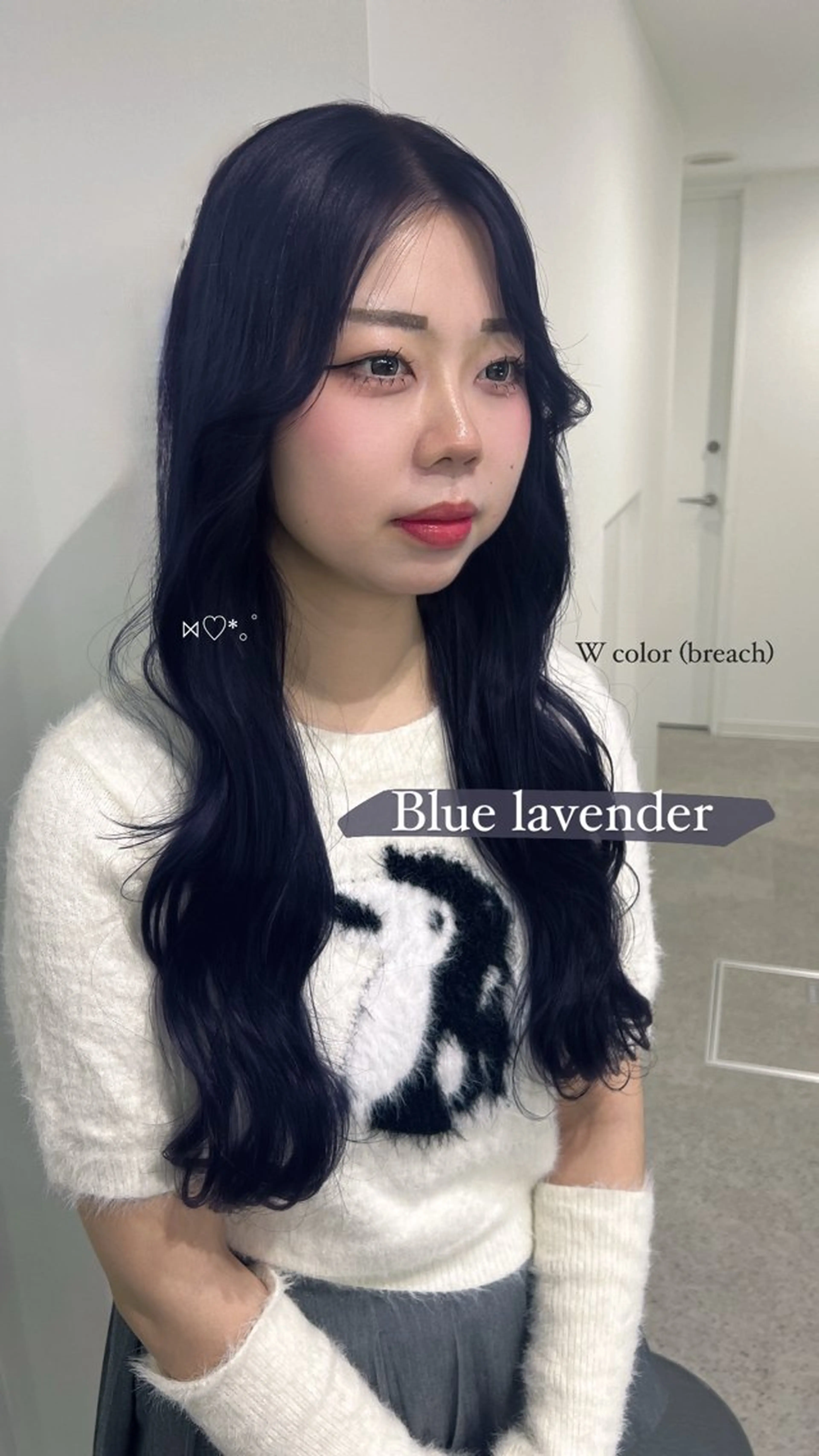 ロング カラー ヘアカラー 暗髪🩶ラベンダー/ ブルー/ユウナ🤍のヘアスタイル