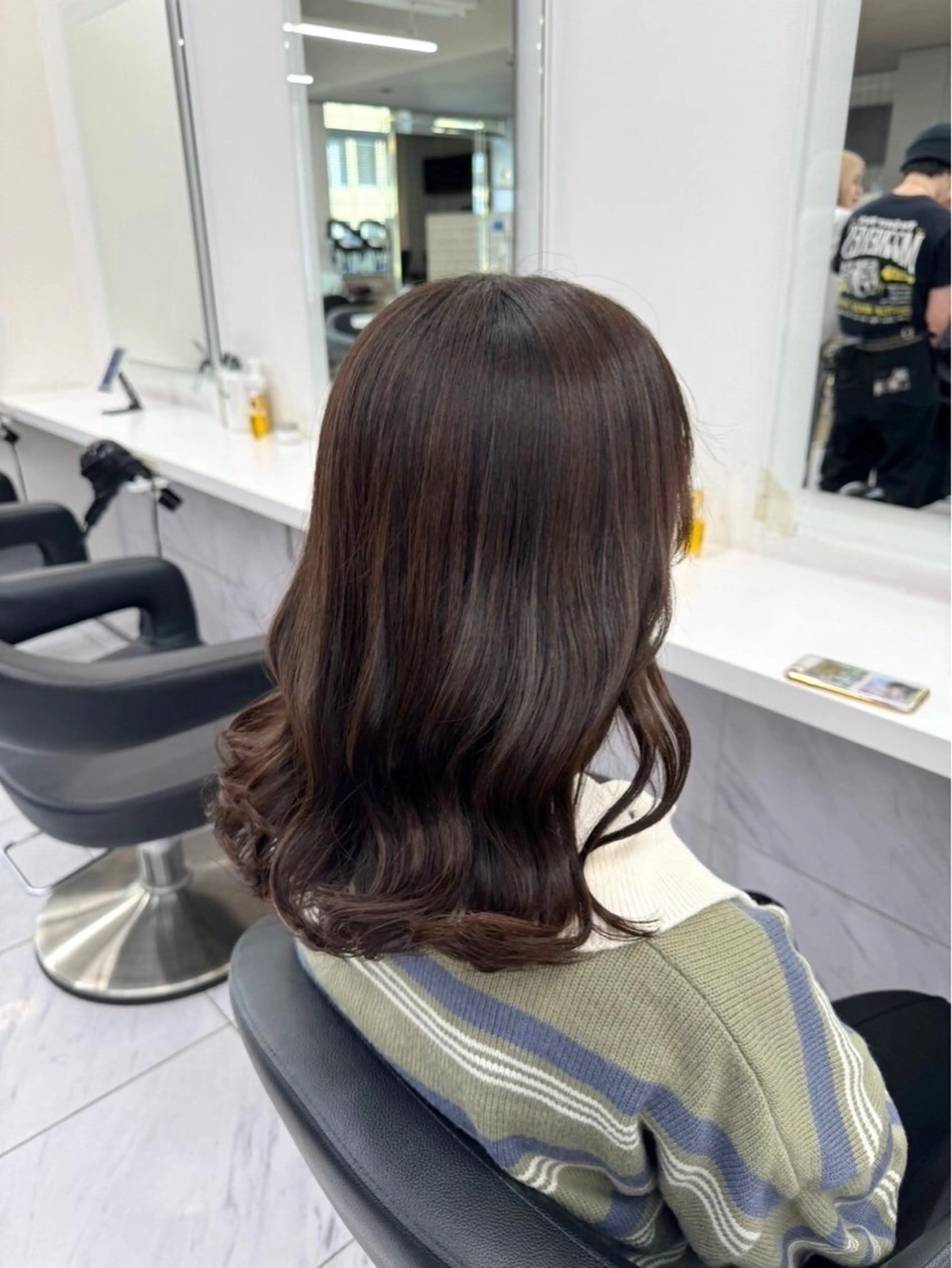 セミロング カラー ベージュカラー ブリーチ 透明感カラー ダブルカラー 髪質改善 ヘアカラー トリートメント モテ艶🤍透明感 レイヤー🤍ボブのヘアスタイル