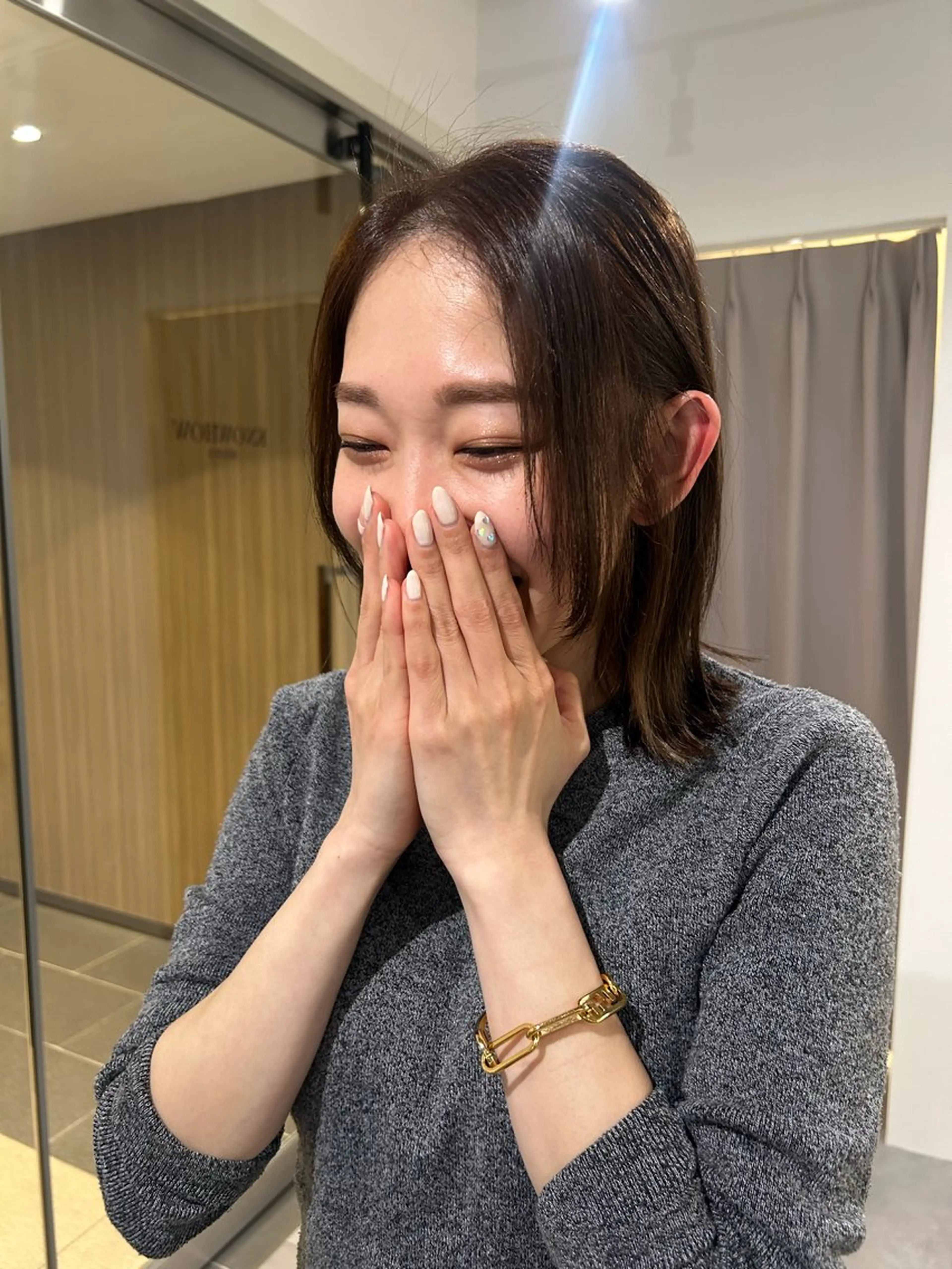 ロング カット ヘアカラー 絹髪矯正/艶カラー /透明感/石田桃子のヘアスタイル