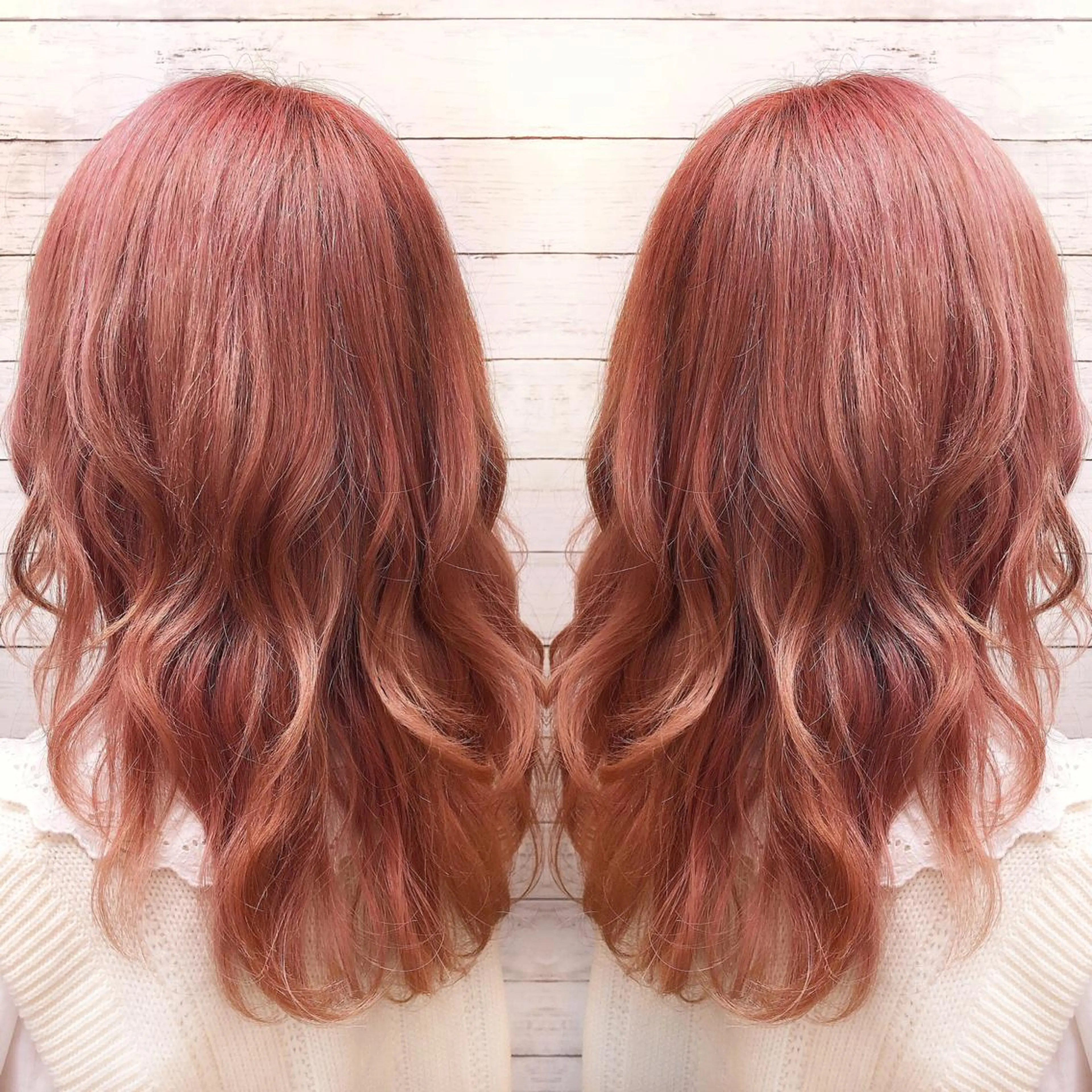 ミディアム カラー ブリーチ ピンクカラー ヘアカラー ヘアセット 韓国ヘア🤍髪質改善 🇰🇷AKANEのヘアスタイル