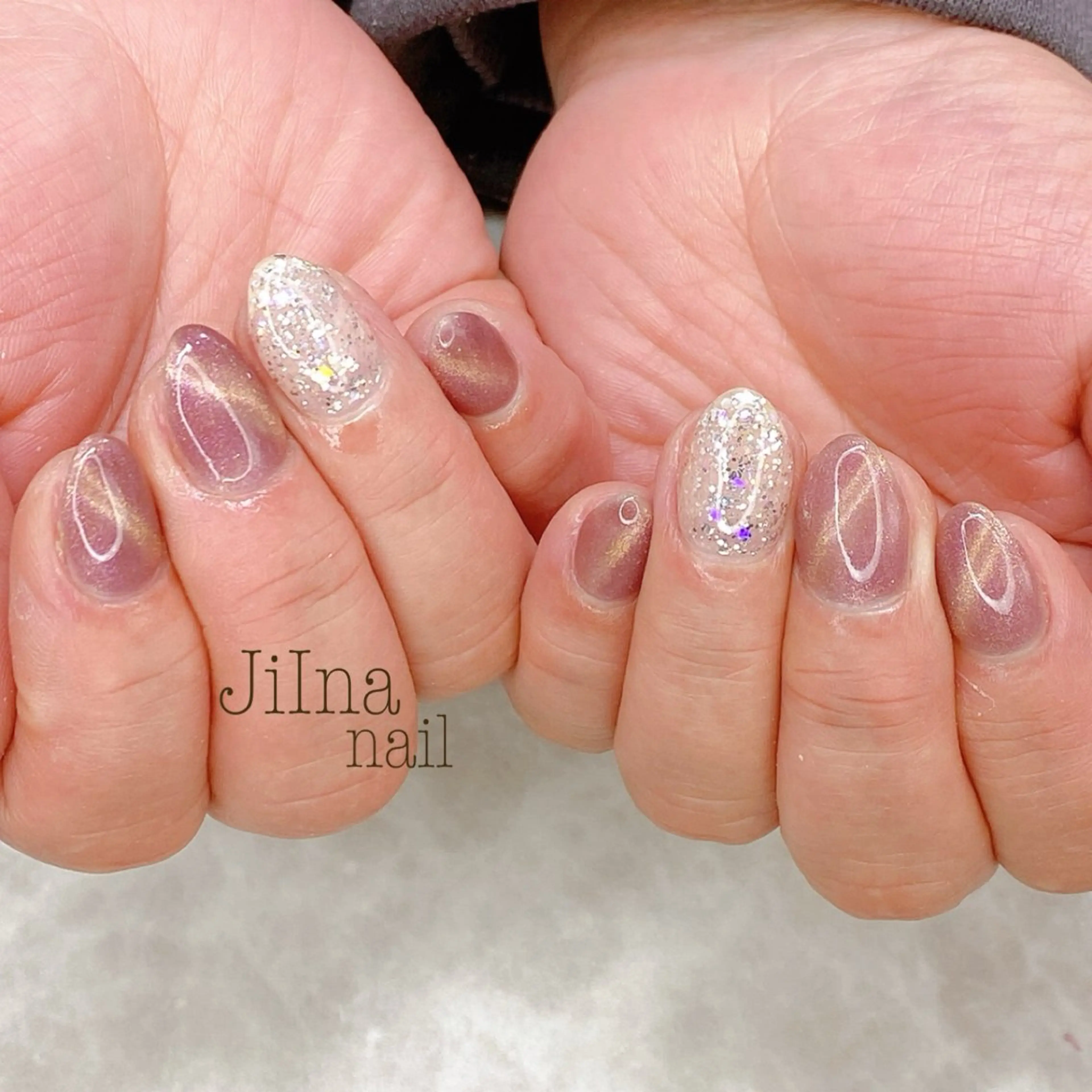 ネイル ラメ(グリッター) マグネットネイル JiIna nailのネイルデザイン