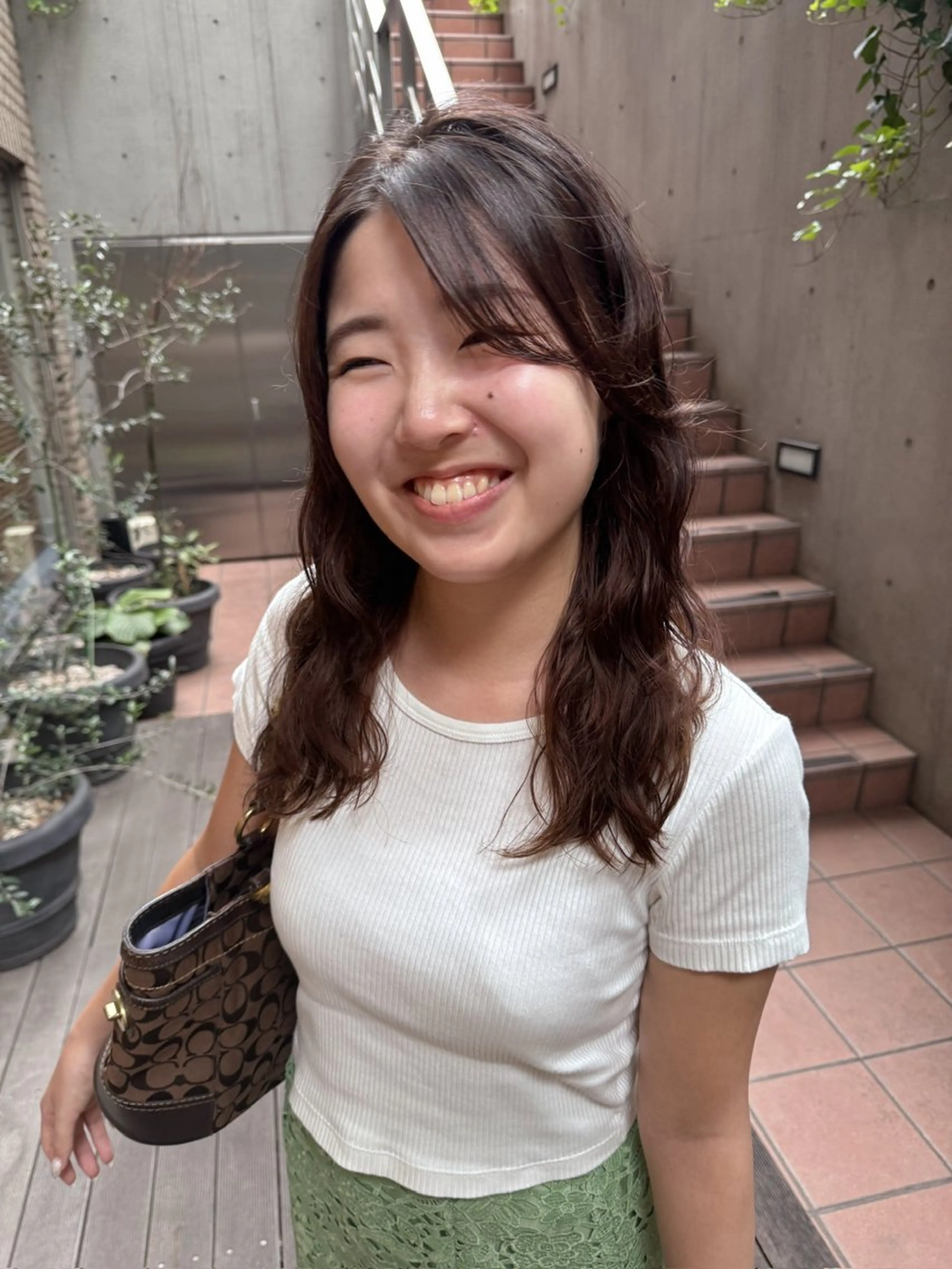 ミディアム パーマ カット パーマ 大橋 芽衣のヘアスタイル