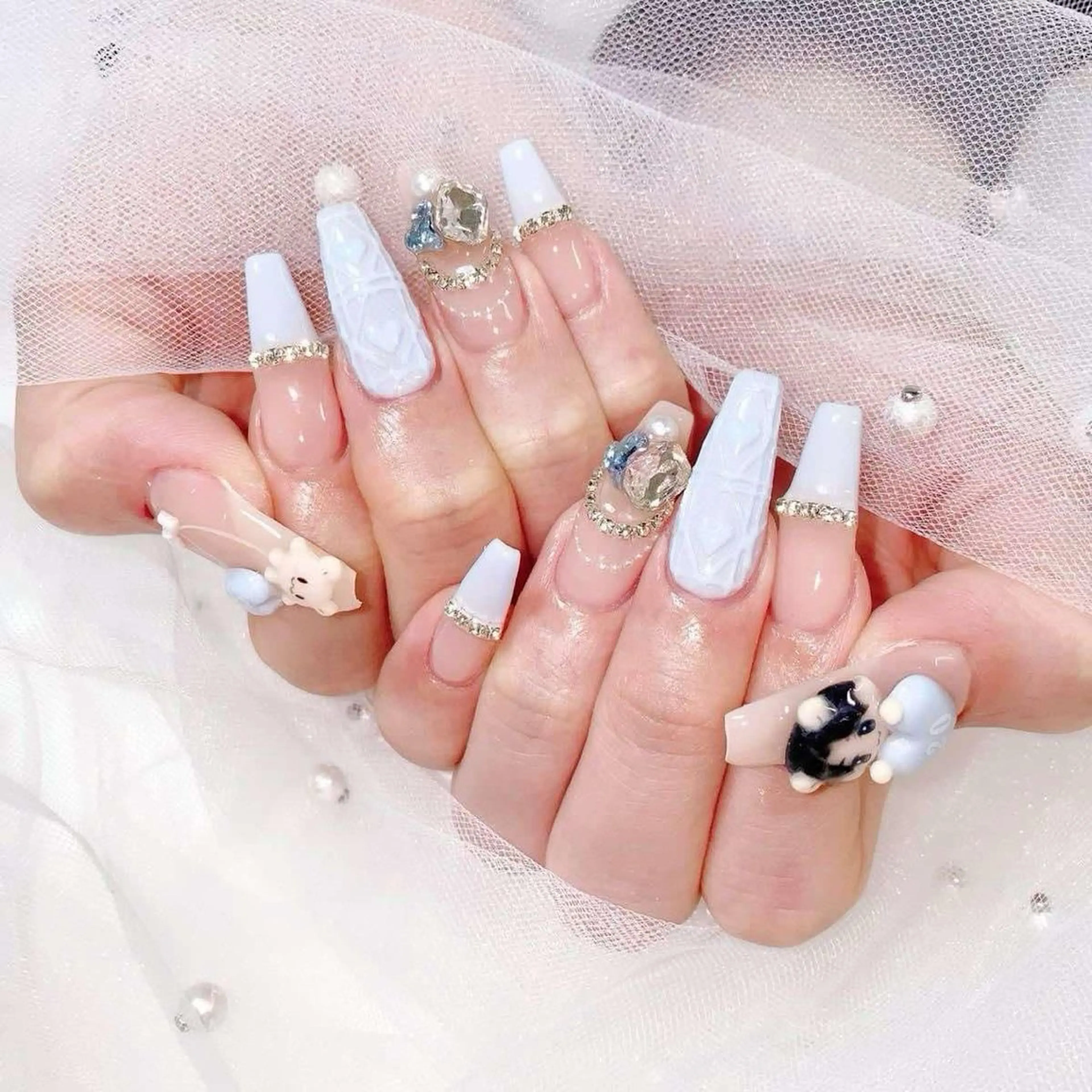 ネイル アートネイル 長さ出し ジェルネイル キラキラネイル マグネットネイル Lee Nails チップ長さだし専門店のネイルデザイン