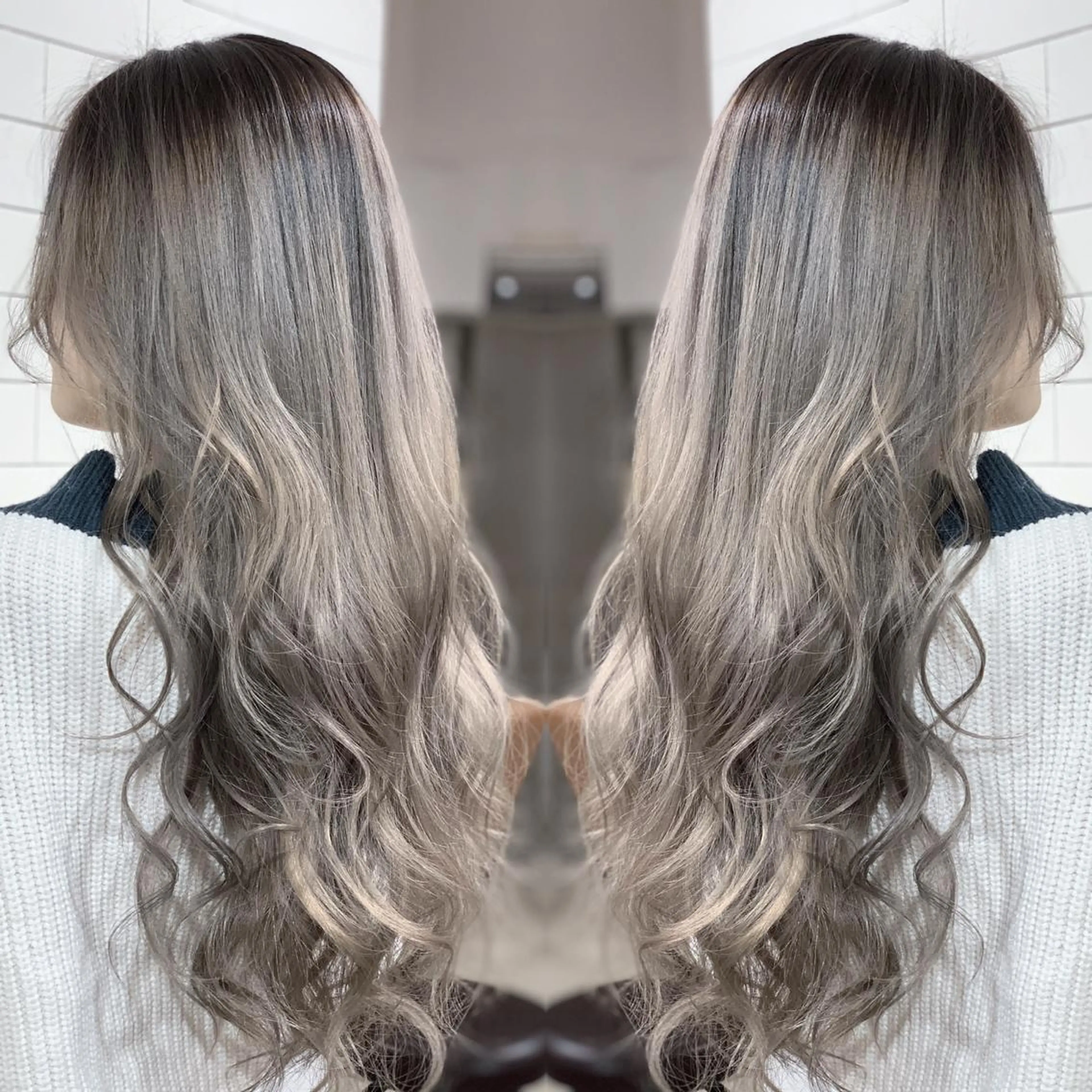 ロング カラー パーマ ヘアアレンジ メンズ キッズ ネイル マツエク・マツパ ヘアカラー 髪質改善×ハイトーン 中田啄也のヘアスタイル