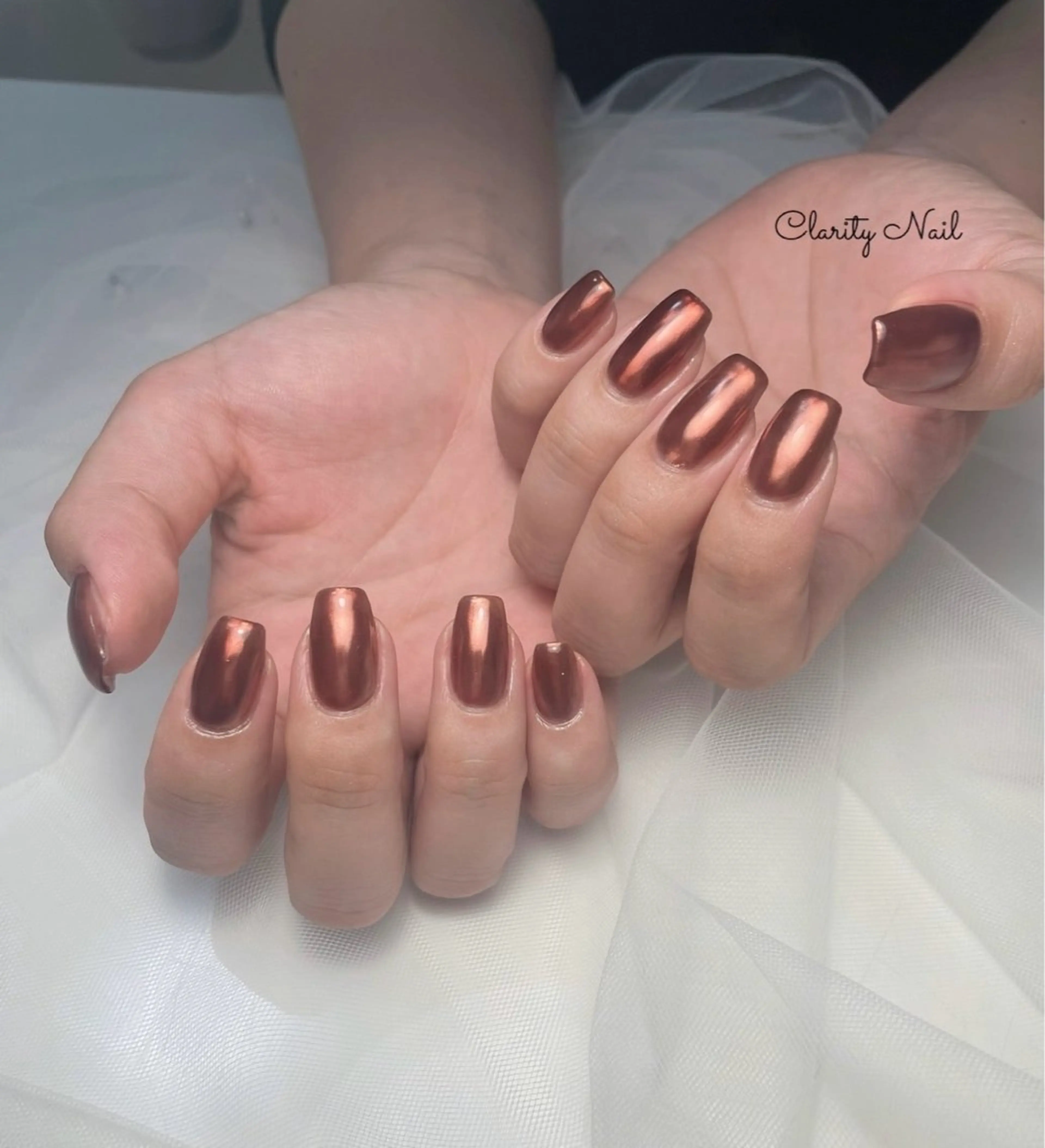 ネイル ミラーネイル ワンカラーネイル ハンドネイル Clarity Nailのネイルデザイン