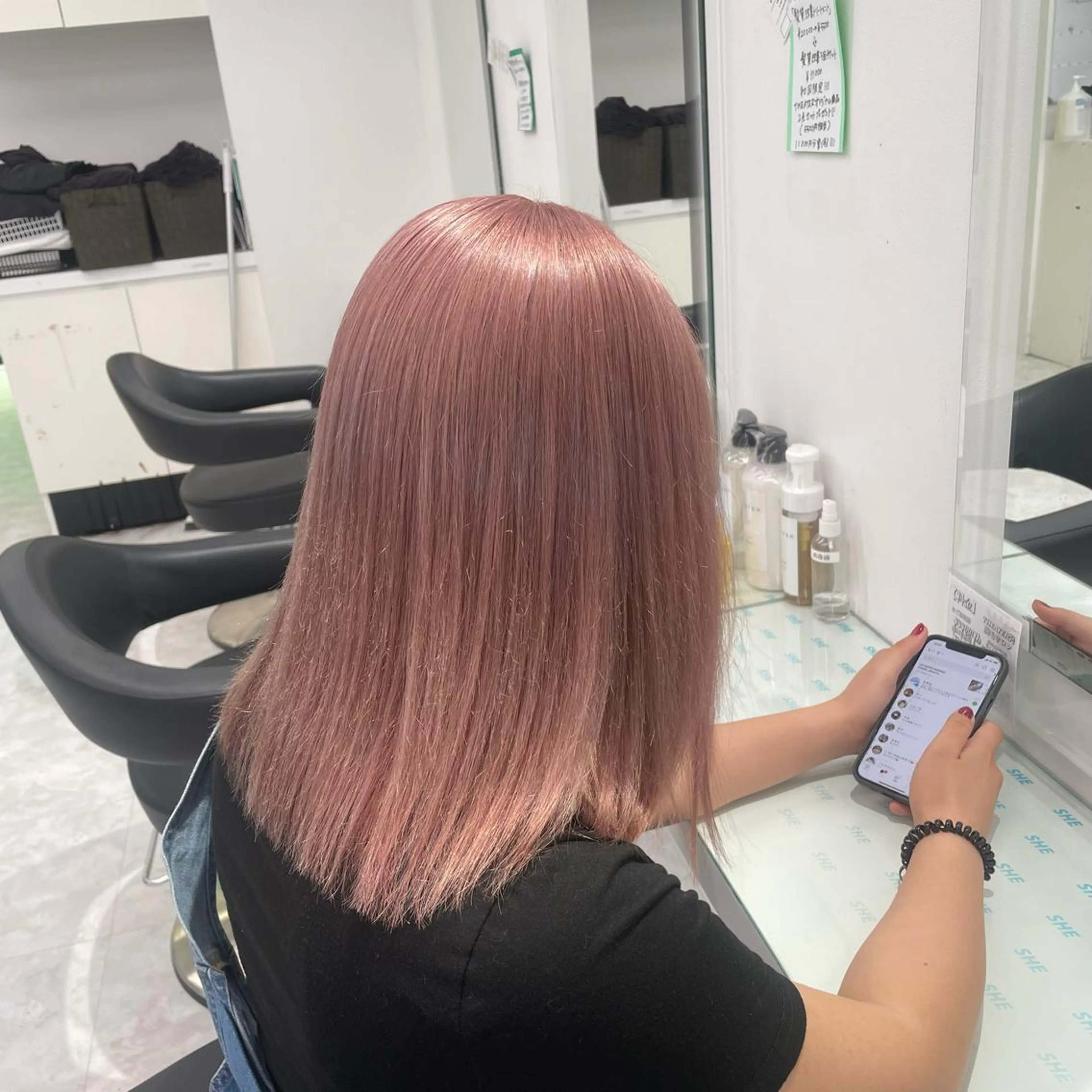 セミロング カラー ヘアカラー トリートメント ヘッドスパ ヘアセット 暖色🩷透明感カラー ♡Maika♡のヘアスタイル