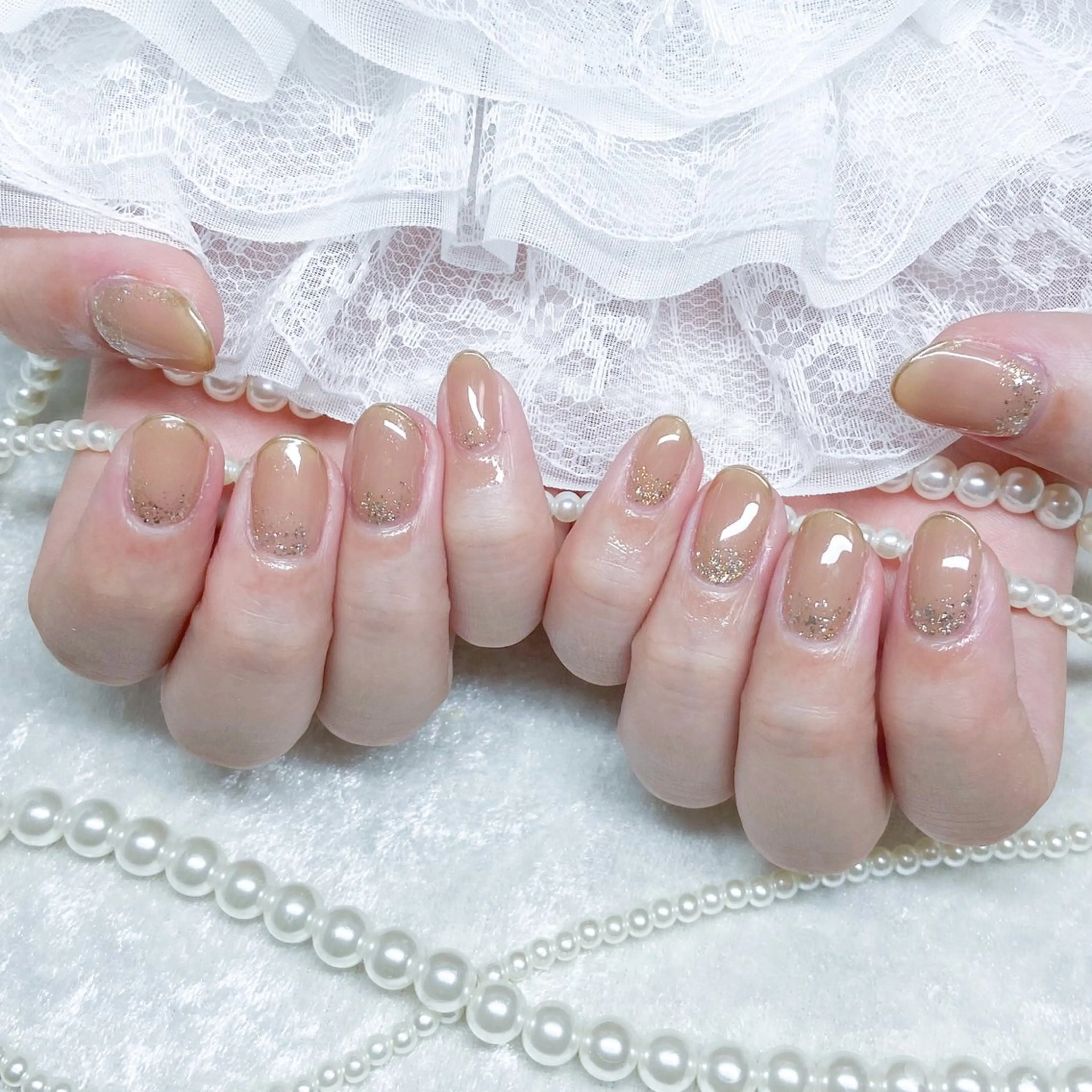 ネイル アートネイル 長さ出し フットネイル フレンチネイル 韓国ネイル ハンドネイル Kanako 💫のネイルデザイン