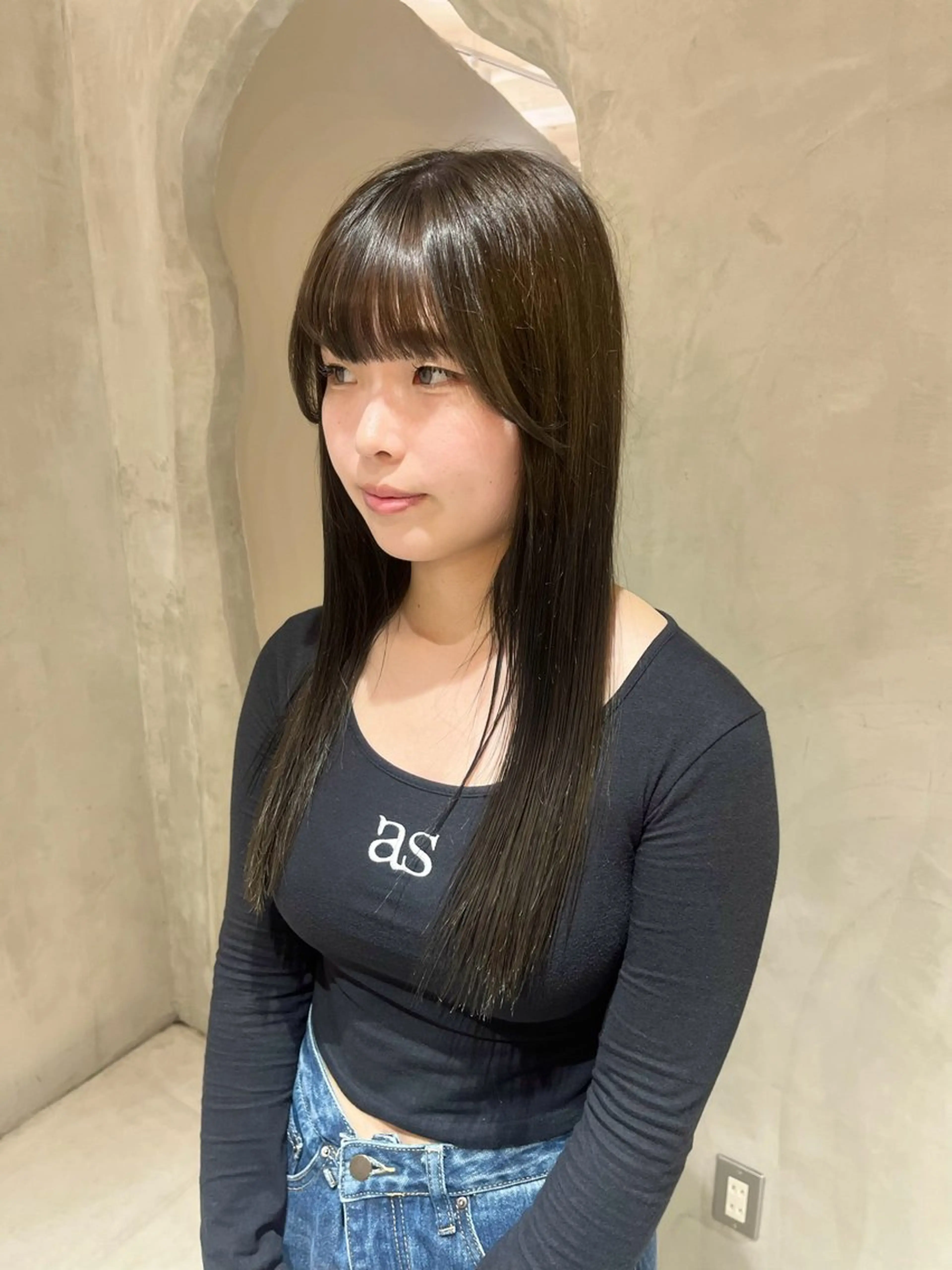 ロング カラー ヘアカラー effect横浜所属・切りっぱなしボブ/ 艶カラー/綾莉のヘアスタイル