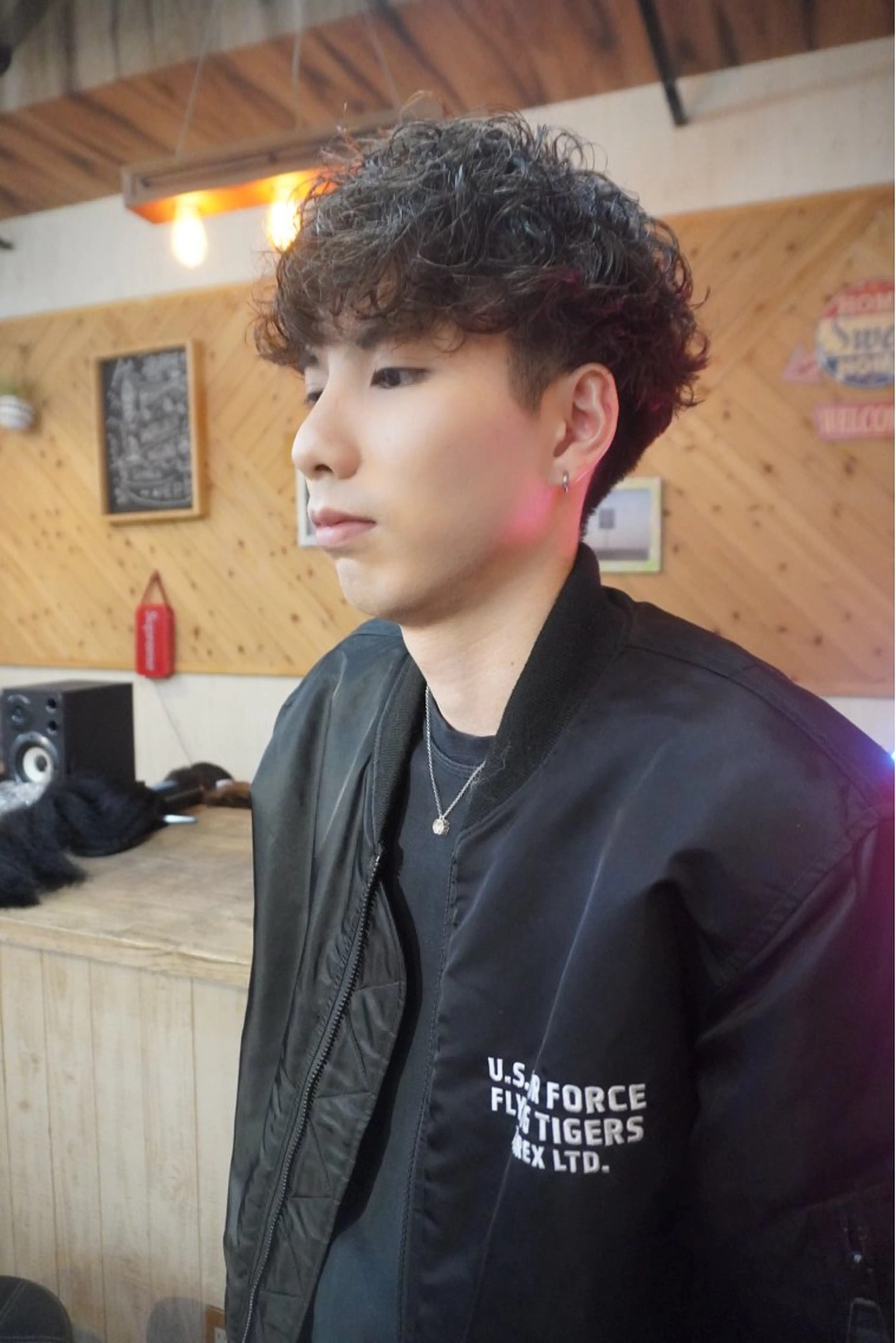 ショート カラー パーマ メンズ パーマ KENSHIN パーマモデル募集のヘアスタイル