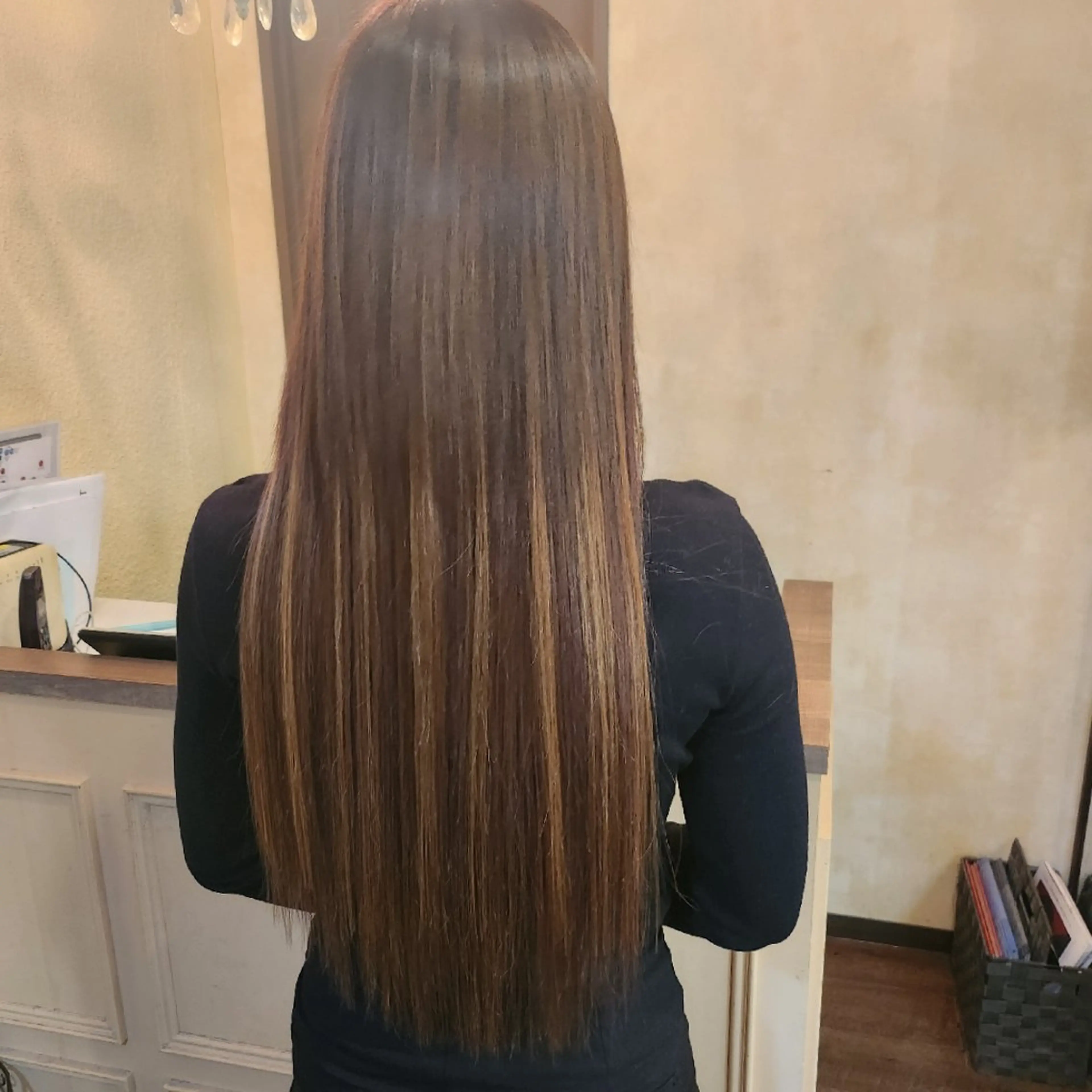 ロング ヘアアレンジ シールエクステ エクステ ハイライト カット エクステ 田井中 悠紀のヘアスタイル