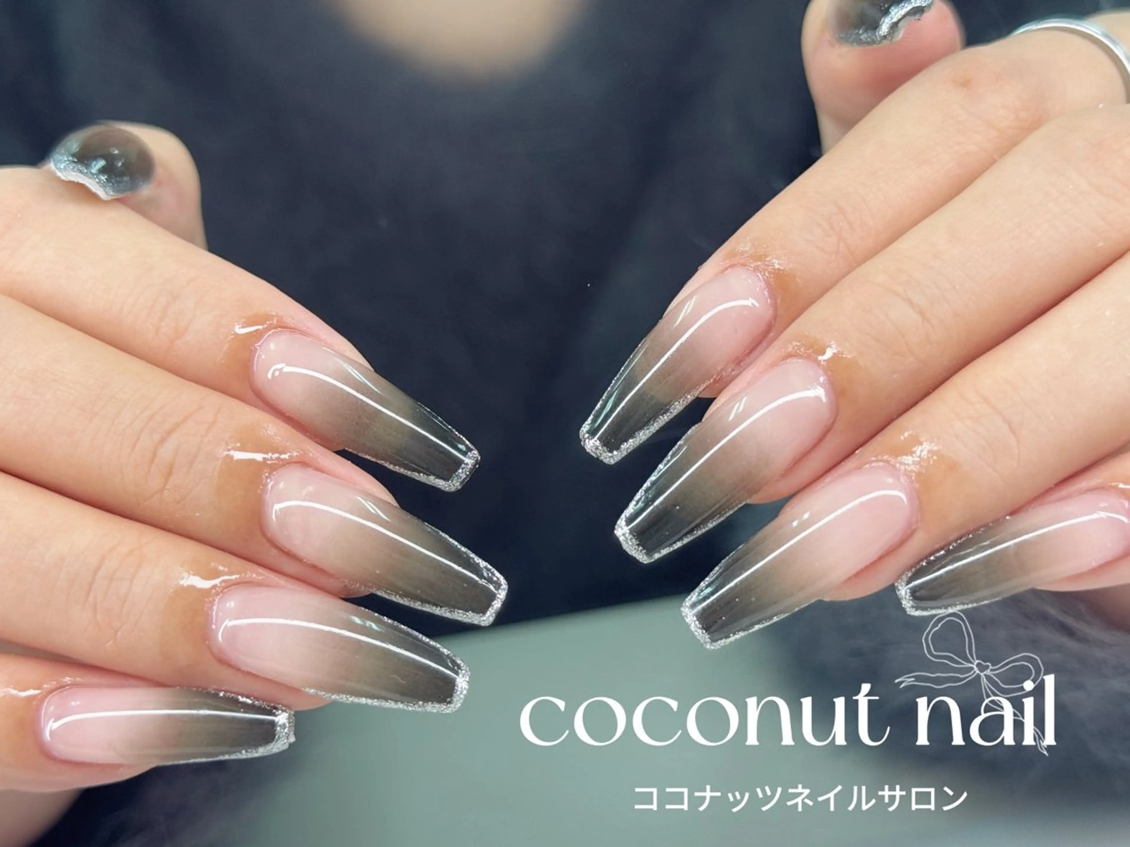 ネイル べっ甲ネイル フレンチネイル キラキラネイル マグネットネイル 大理石ネイル(マーブル) ハンドネイル 神田 ココナッツのネイルデザイン