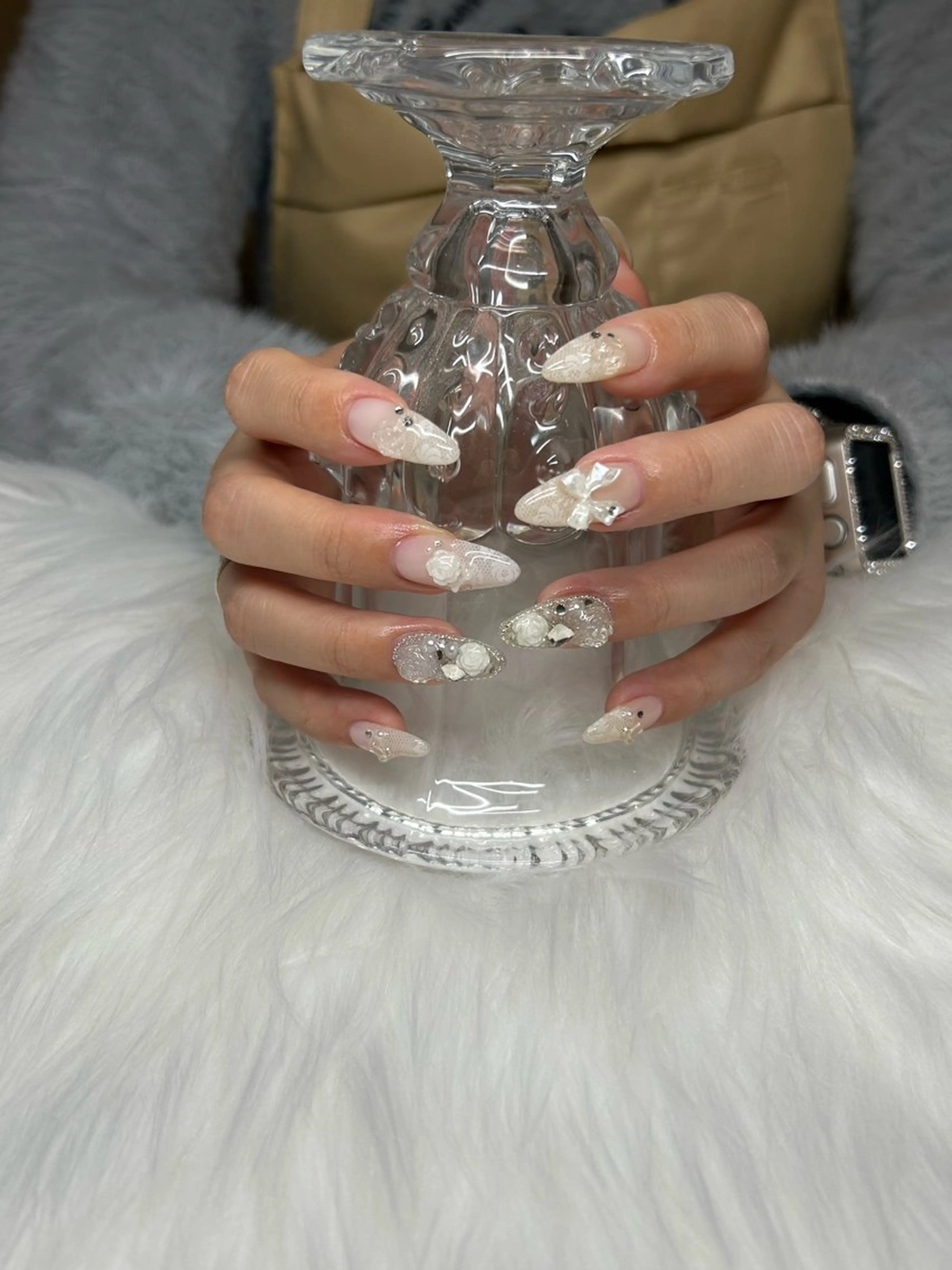 ネイル レース 持ち込み リボン sii eyelash  センター北所属・siiセンター北 YURIのネイルデザイン