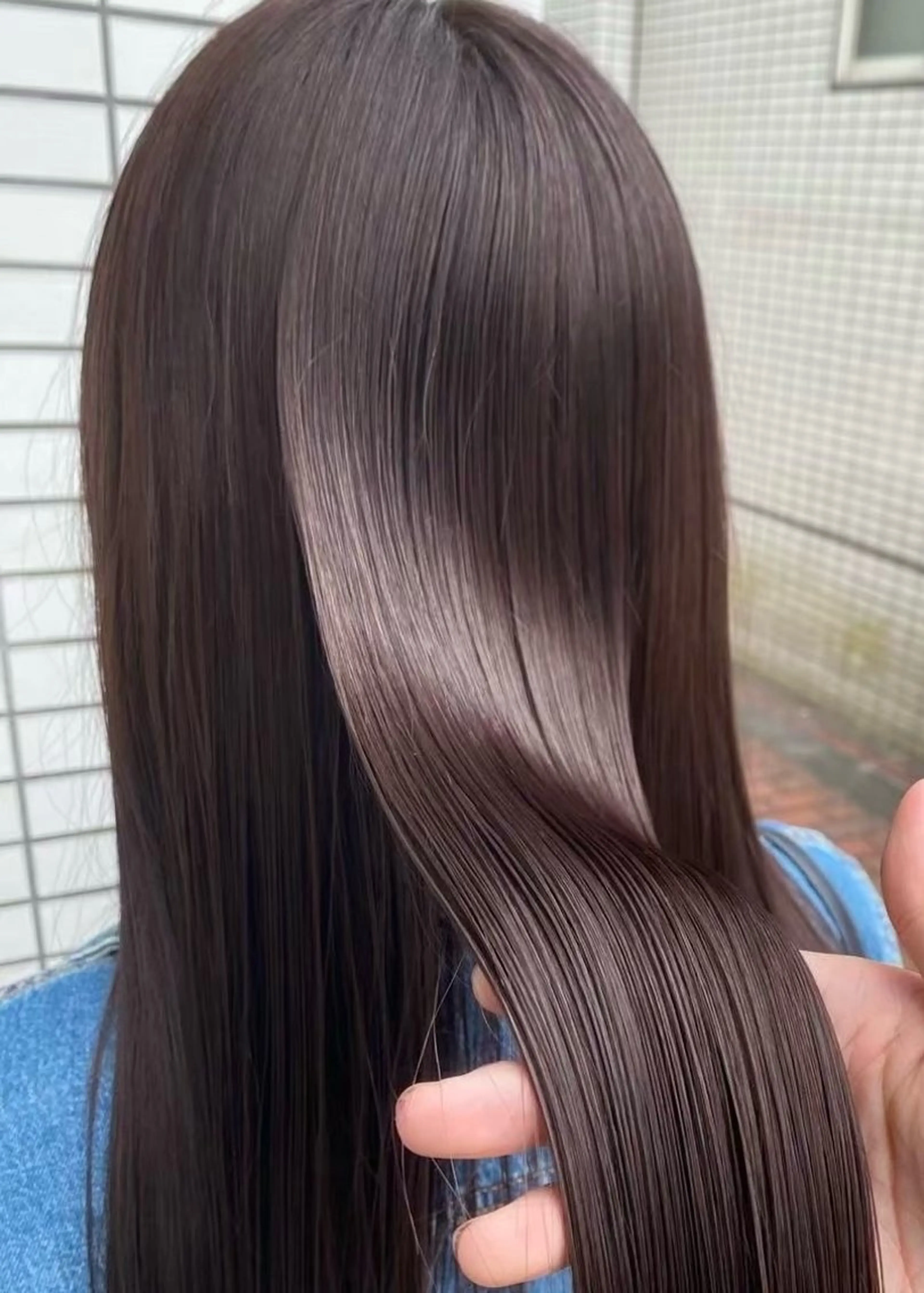 ロング ワンレンボブ ショートボブ ボブ 顔まわりレイヤー 顔周りカット ヘアカラー 🥀透明感カラー/ 髪質改善🥀ユイキのヘアスタイル