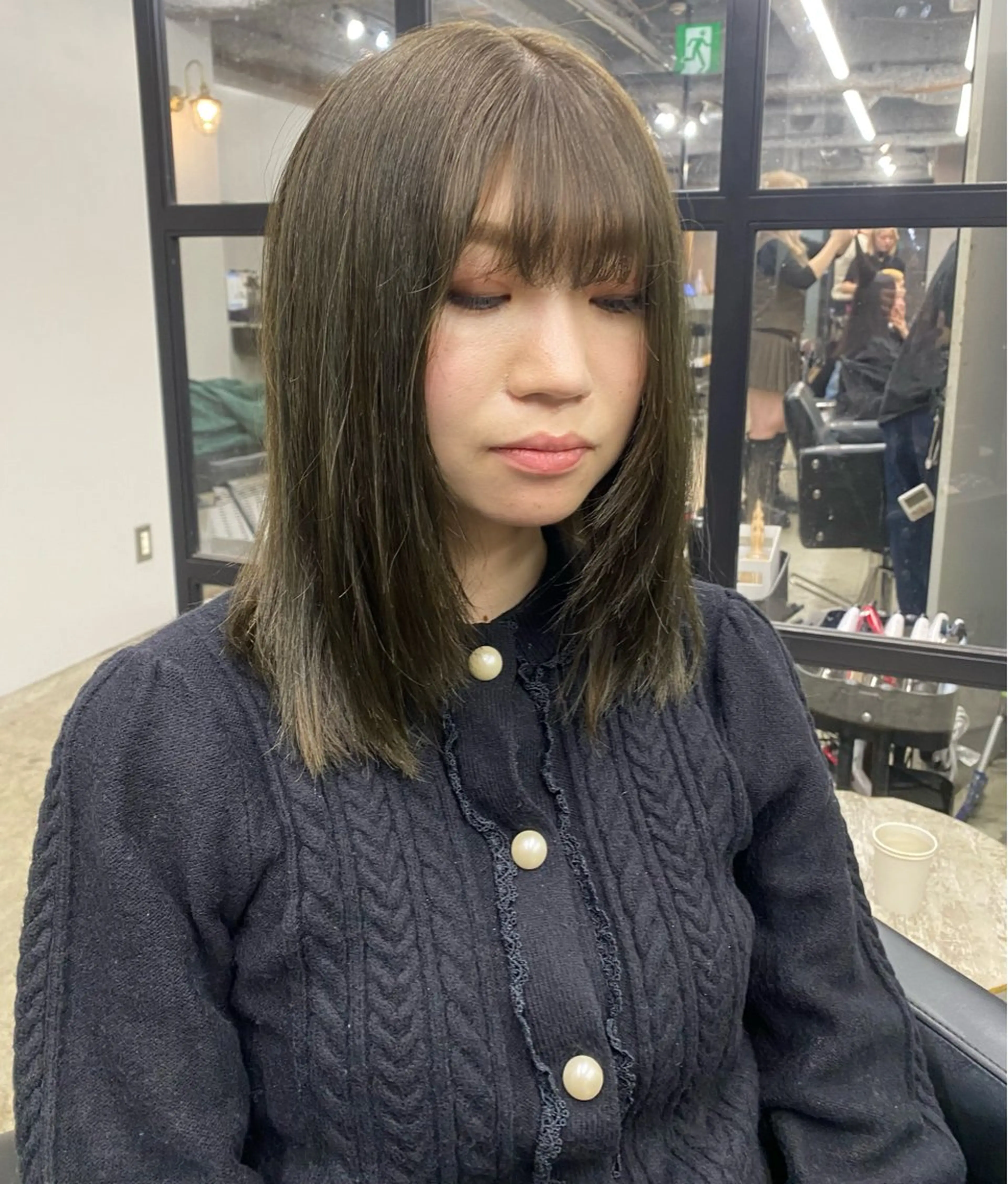 セミロング カラー ベージュカラー オリーブベージュ ヘアカラー メンズカット/パーマ 艶カラーTAIGA︎のヘアスタイル