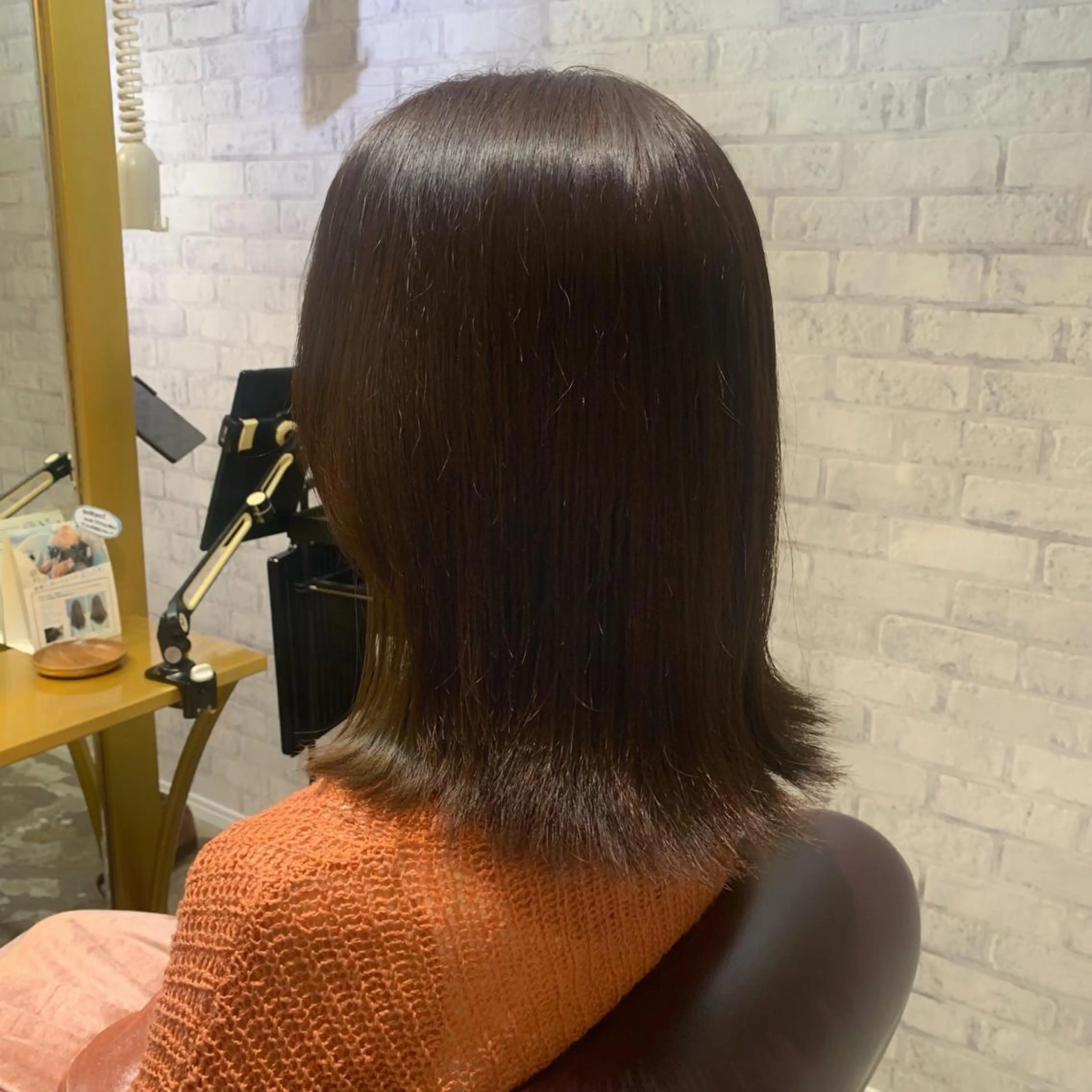 ミディアム アッシュ ヘアカラー 艶感カラー/レイヤー 💖心斎橋/Sakiのヘアスタイル