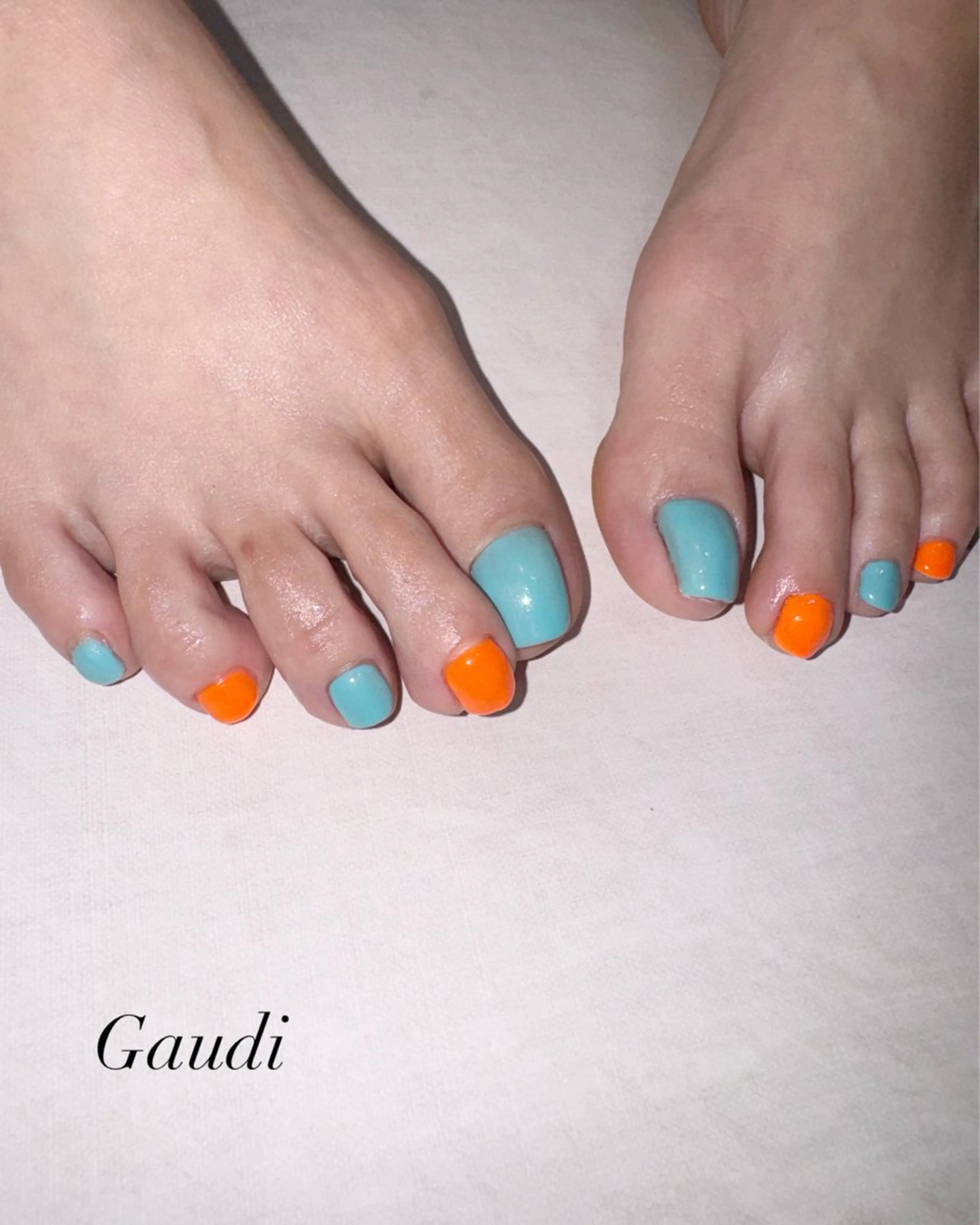ネイル ブルー マットネイル オレンジ Gaudi.Nail Rinaのその他イメージ