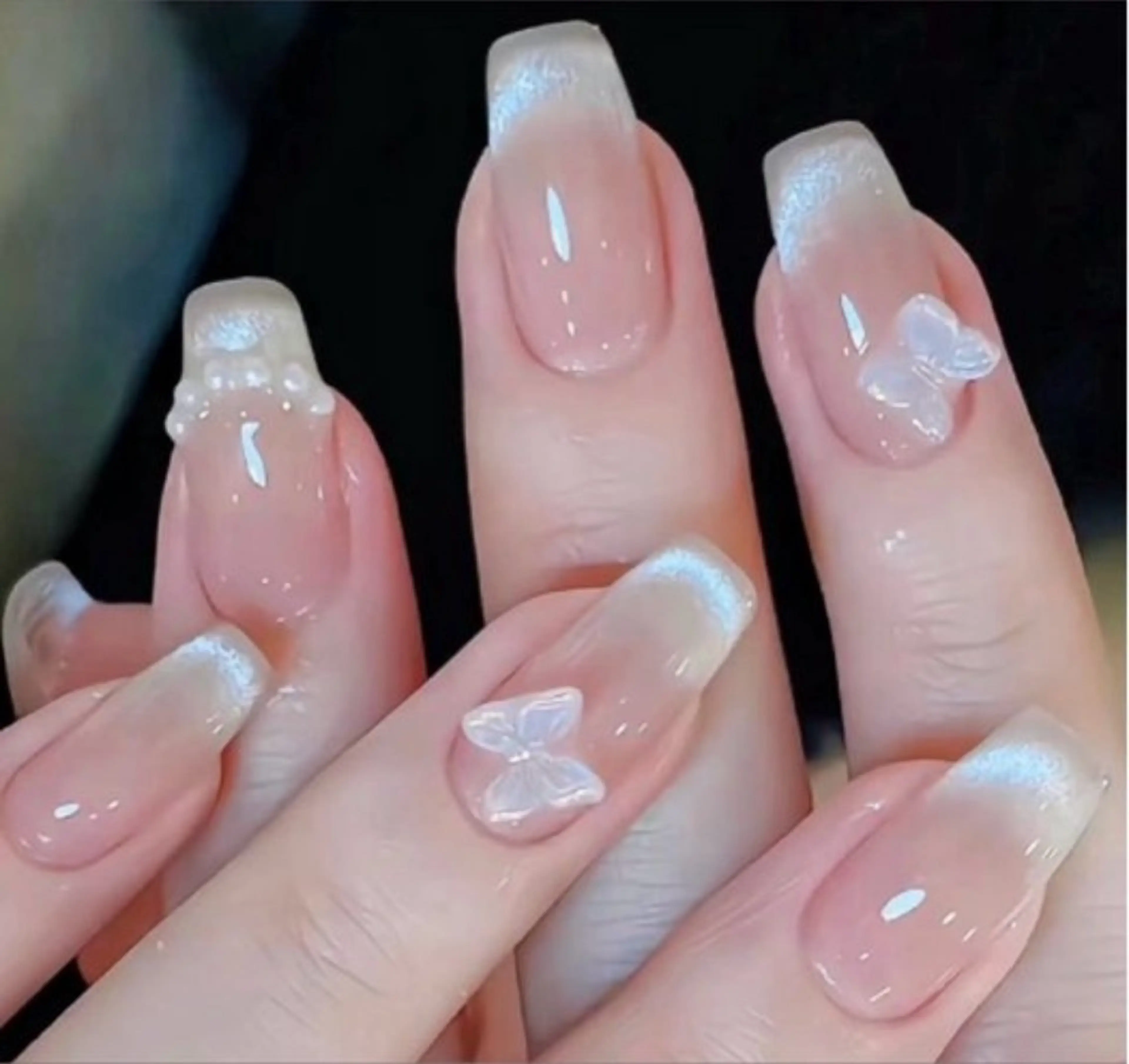 ネイル ハンドネイル H3 Nail Tsuki🦋💙のネイルデザイン