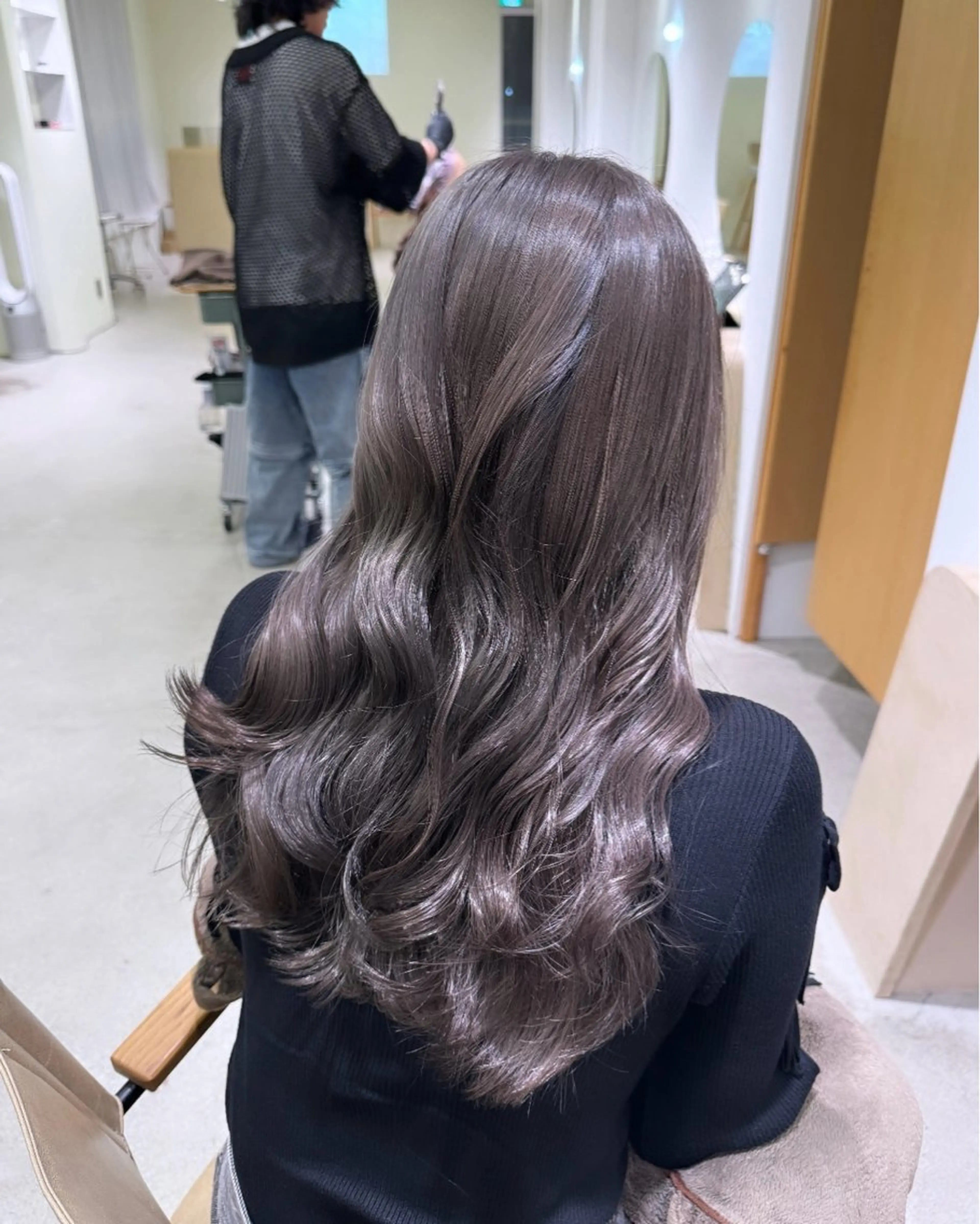 カラー グレージュ ulu名古屋栄所属・落合しほ/韓国ヘア/ 髪質改善/縮毛矯正のヘアスタイル