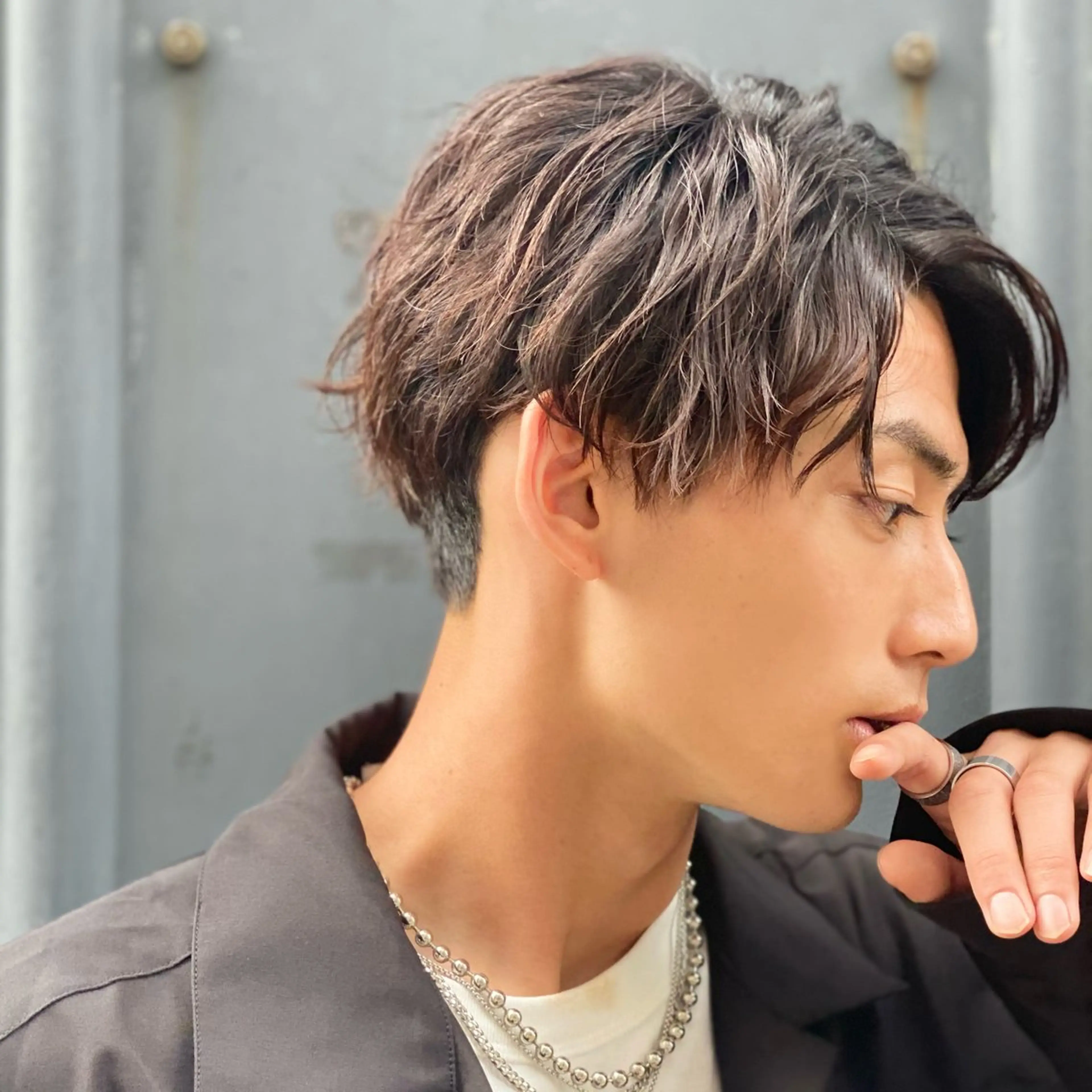 カット＋特殊パーマ ＋眉毛＋トリートメント(#池袋#メンズパーマ#フェード#波巻きパーマ#ツイストスパイラルパーマ)の写真