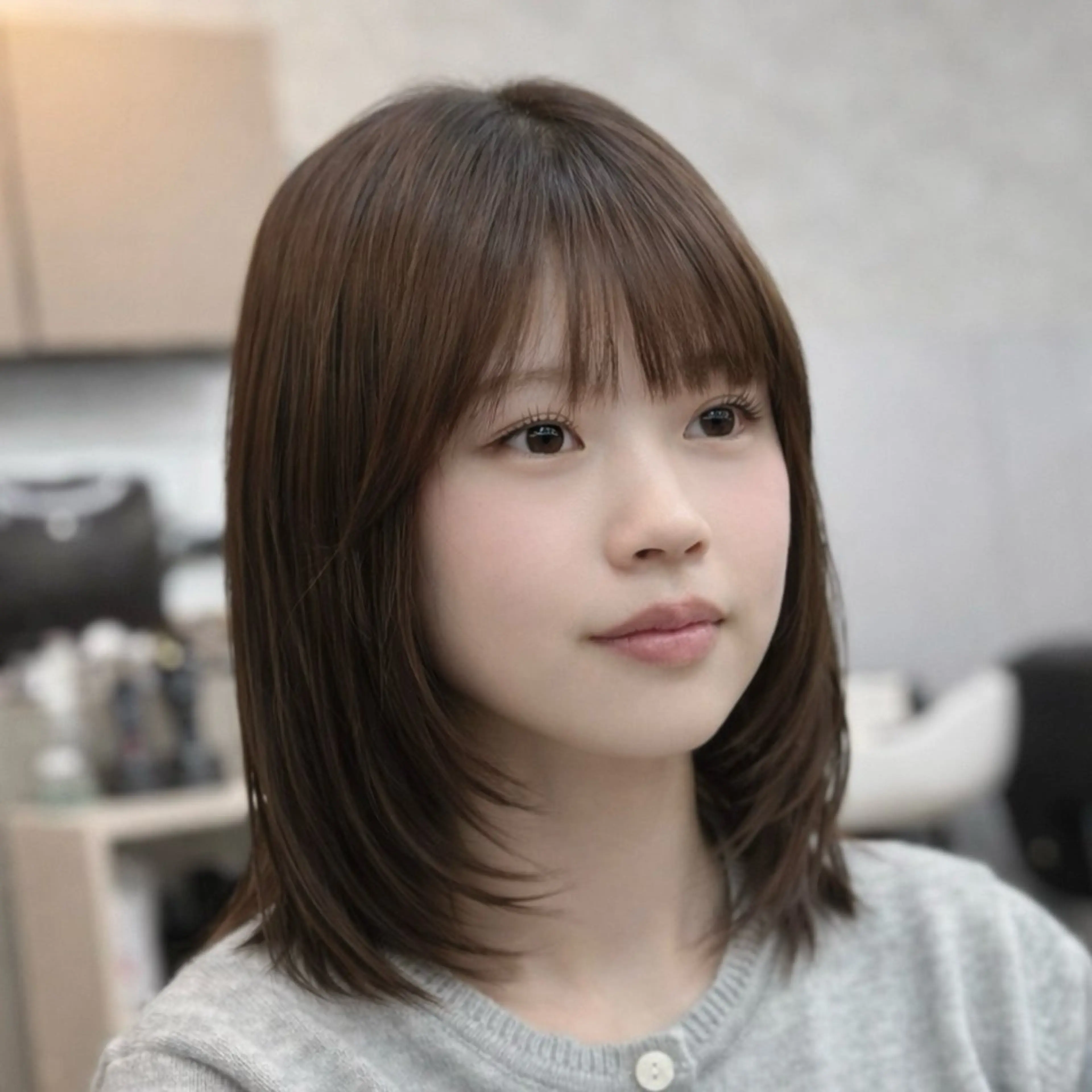 ミディアム カット トリートメント ✨レイヤーカット✨ 顔まわり✂️鎌倉楓麻のヘアスタイル