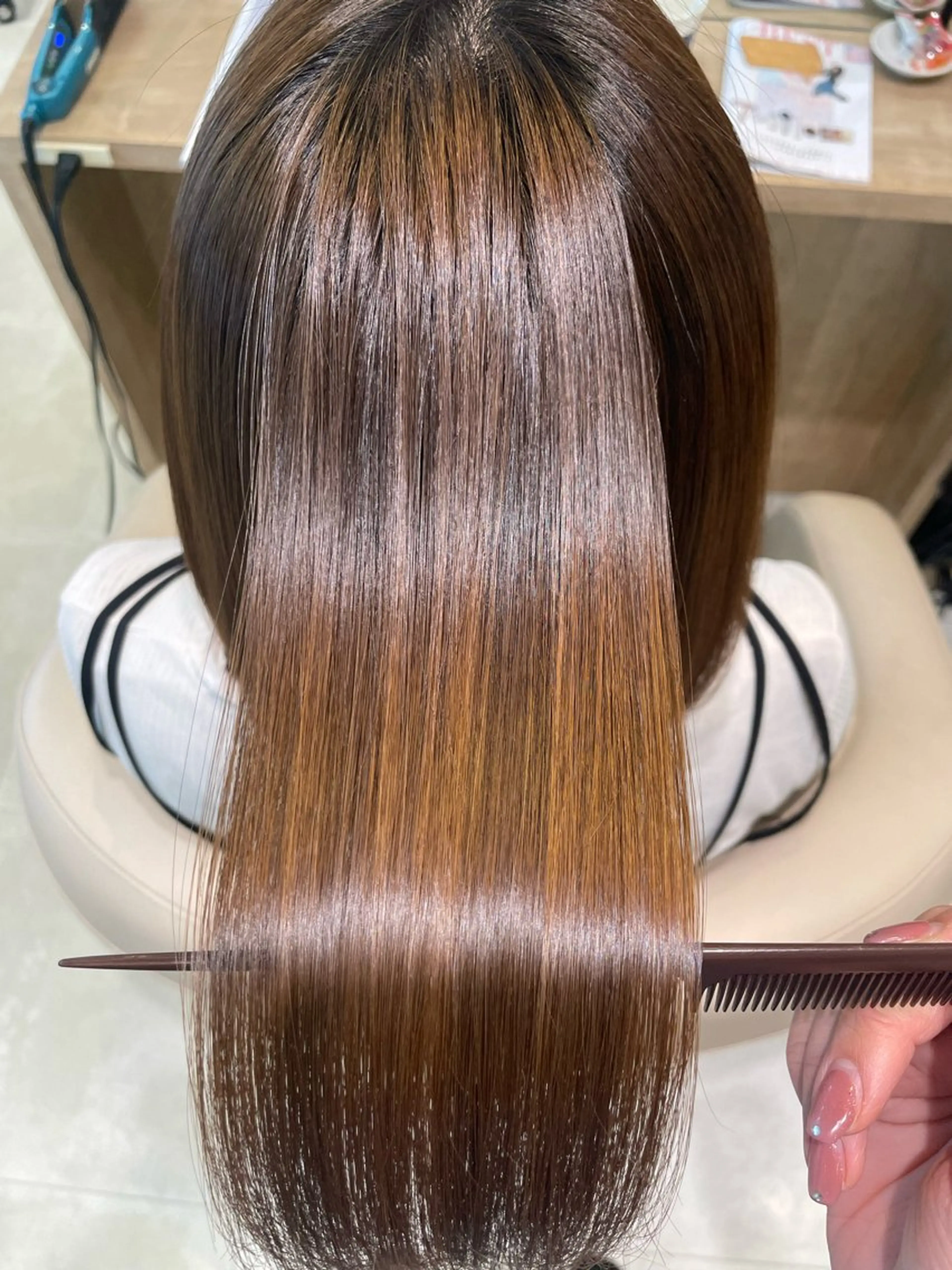 ミディアム 髪質改善 野田 カレンのヘアスタイル