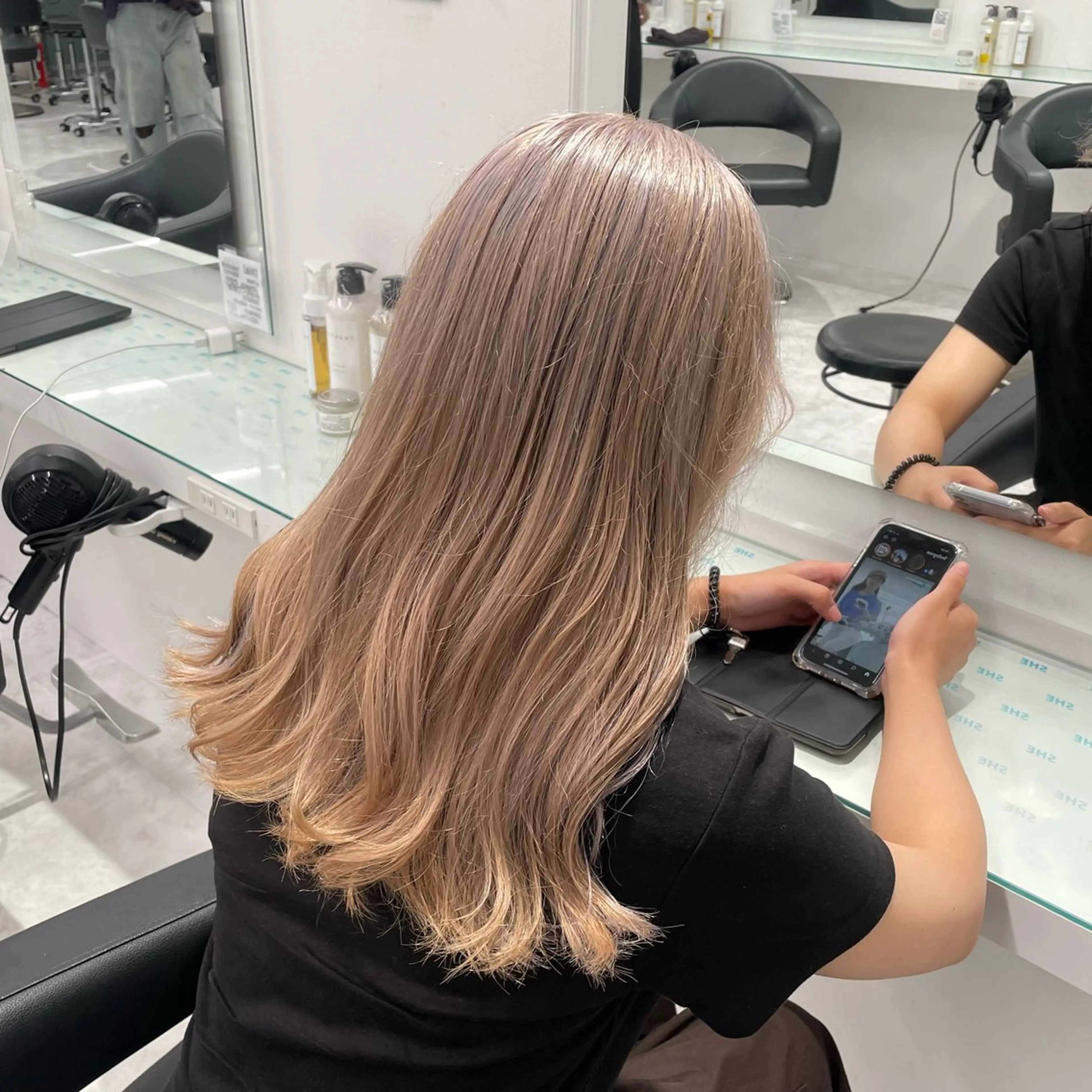 ロング カラー ヘアカラー トリートメント ヘッドスパ ヘアセット 暖色🩷透明感カラー ♡Maika♡のヘアスタイル