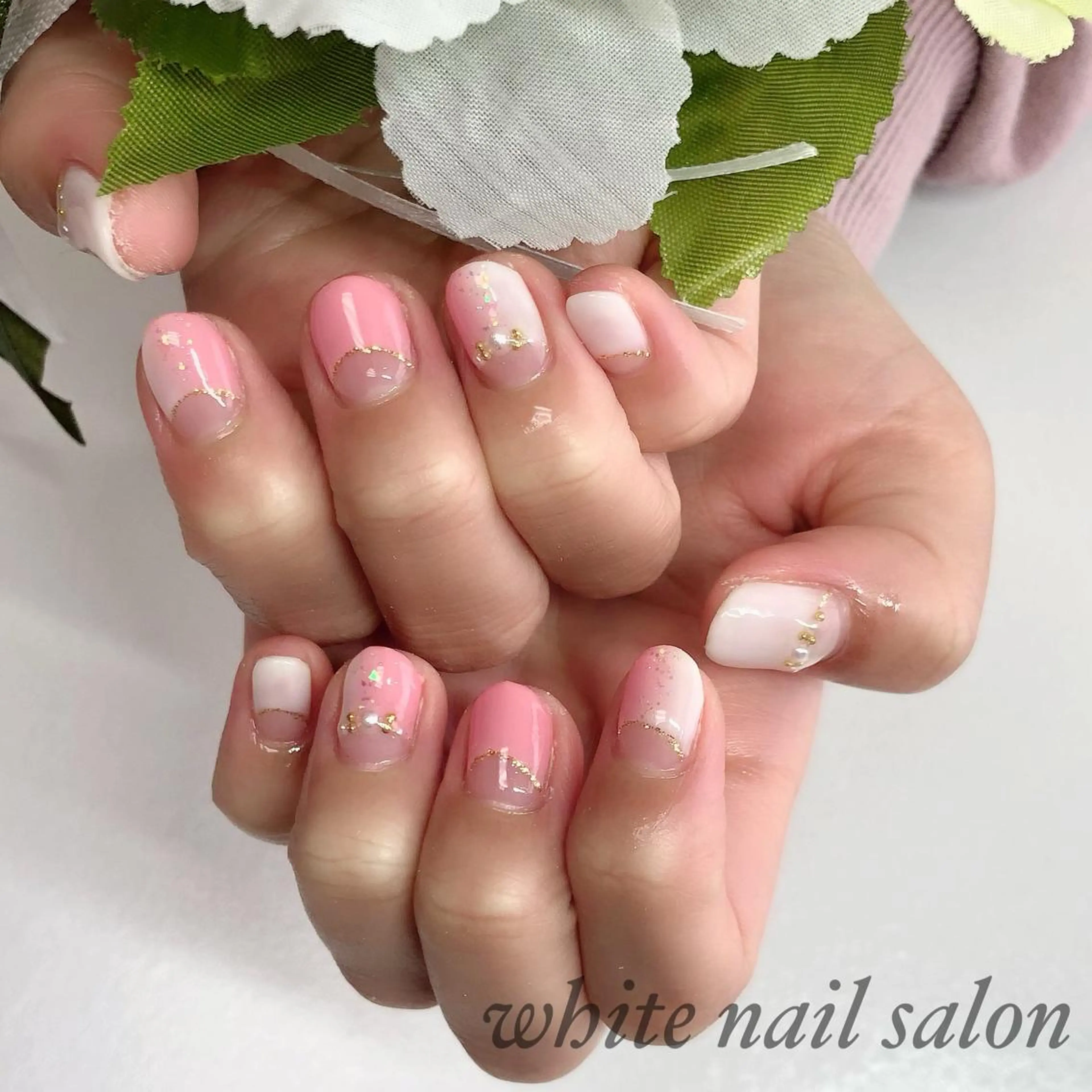 ネイル アートネイル フレンチネイル ジェルネイル ハードジェル 持ち込み ハンドネイル white nail salonのネイルデザイン